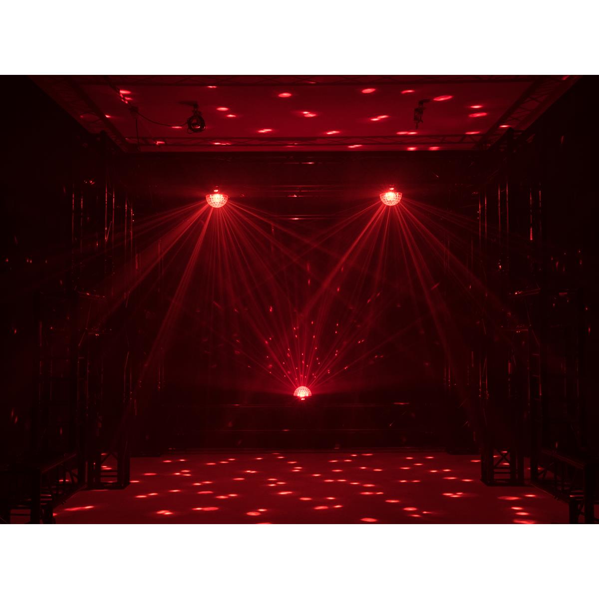 LED Kugel-Strahleneffekt "BC-6" - 360° Raumeffekt ähnlich Spiegelkugel - 5farbig - langsam & schnell