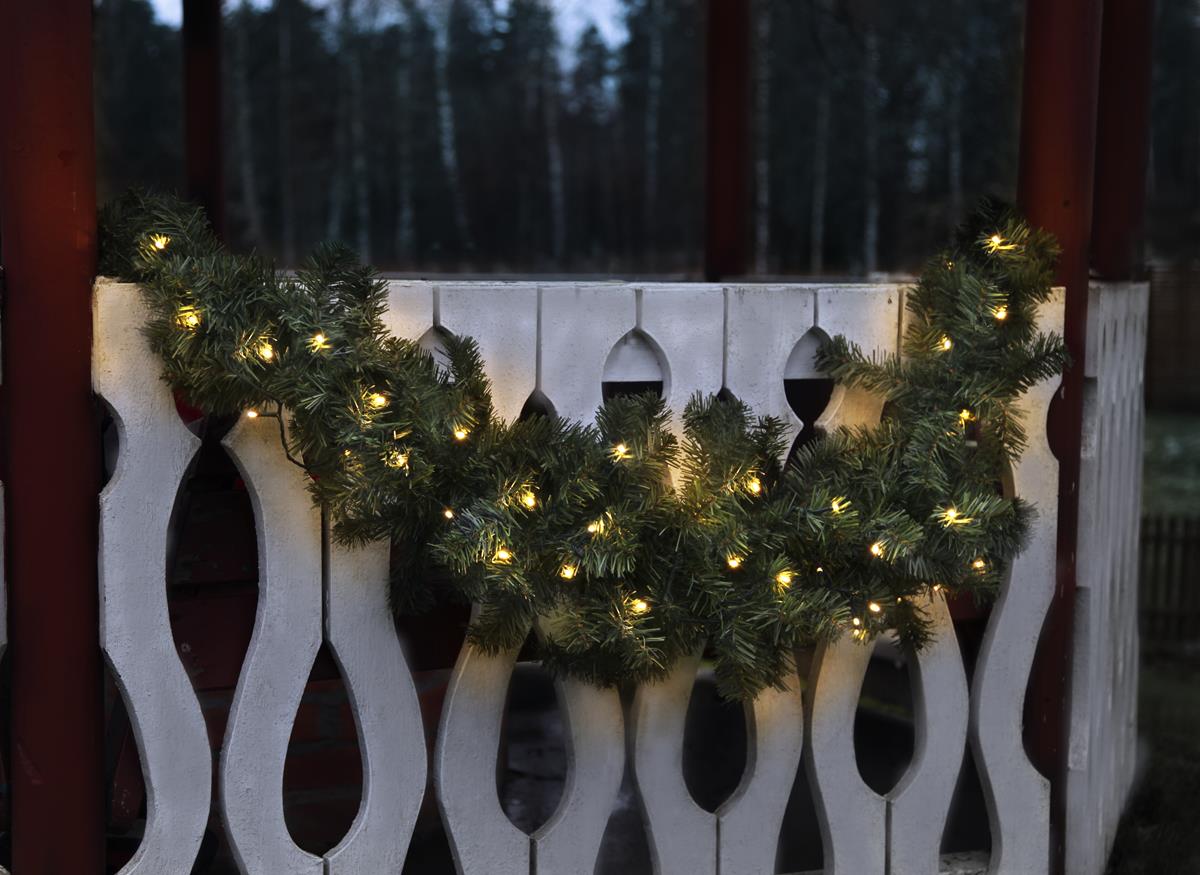 LED-Girlande "Ottawa Swag" - beleuchtet - 30 warmweiße LEDs - L: 150cm - outdoor - Trafo