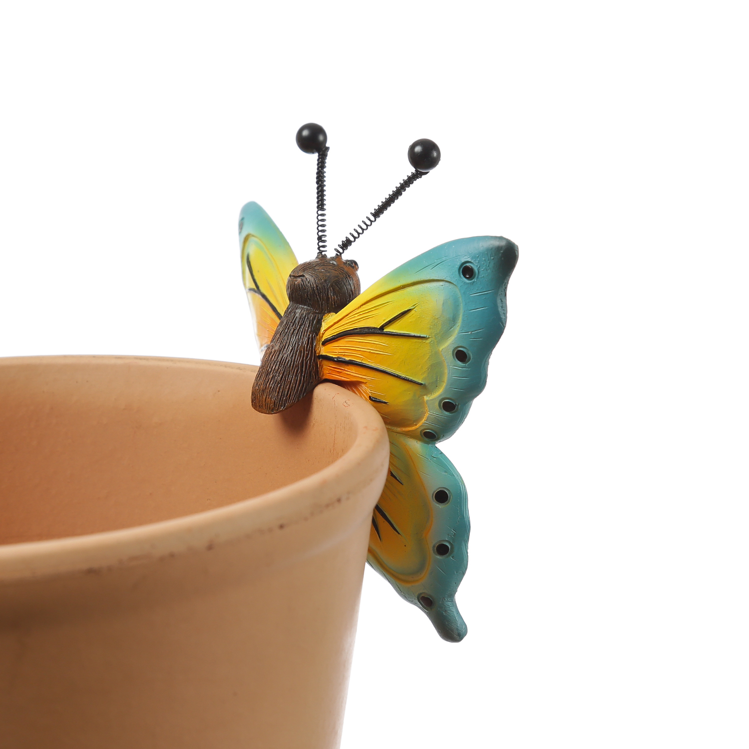 Blumentopfhänger Schmetterling - Dekofigur als Topfhänger - Tierfigur - Polyresin - H: 11cm