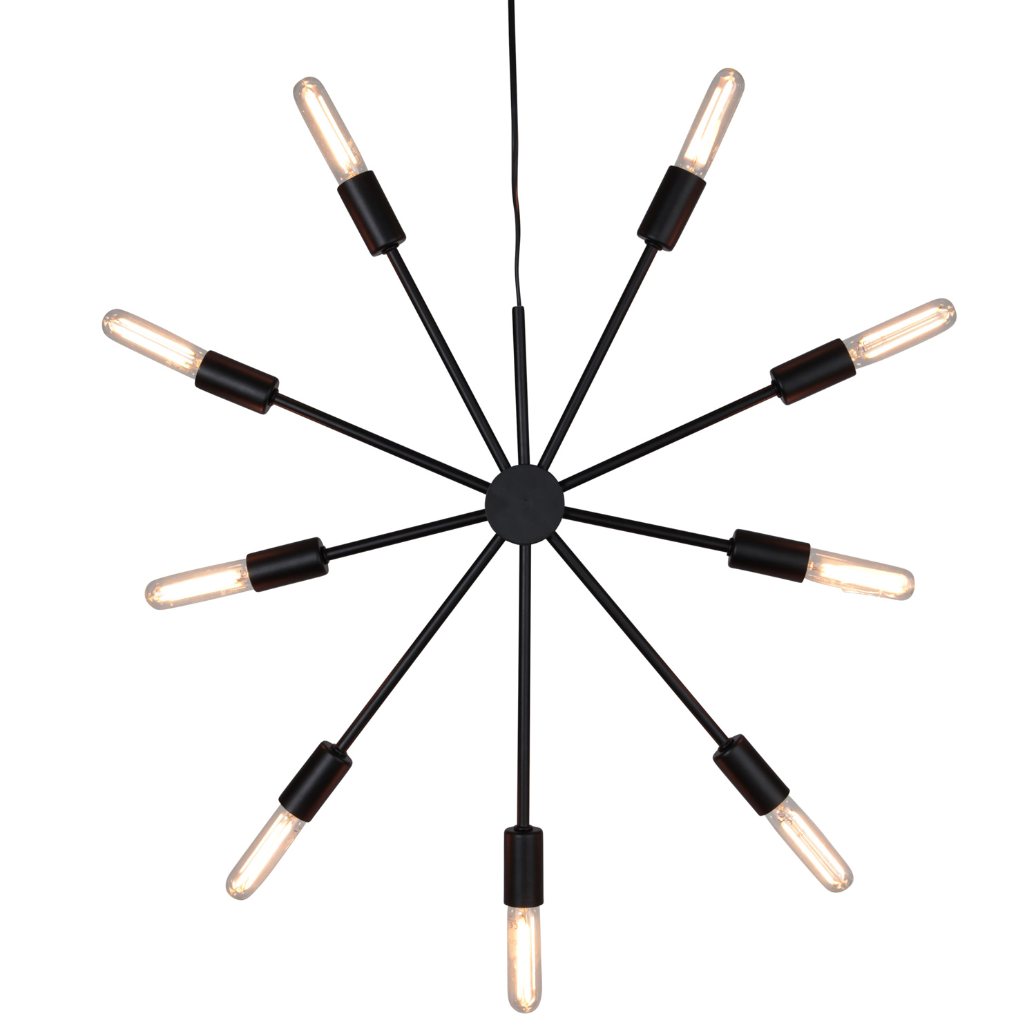 Hängeleuchte/Sternleuchte "PIX" - 9 Sockel - E14 Fassung - H: 56cm, L: 50cm - schwarz