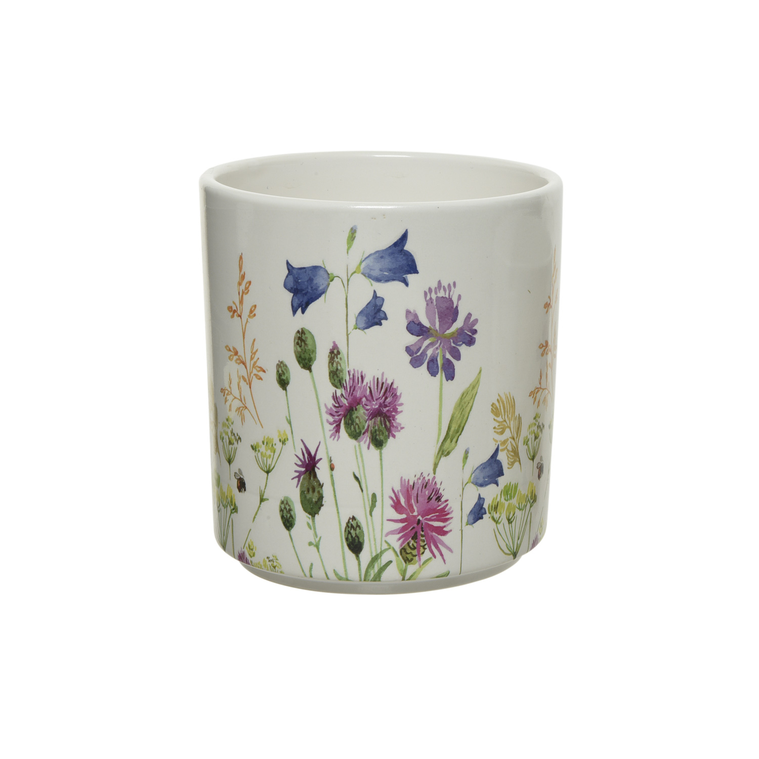 Blumentöpfe mit Wildblumen Motiv - Übertöpfe - 3 verschiedene Größen - bunt - 3er Set