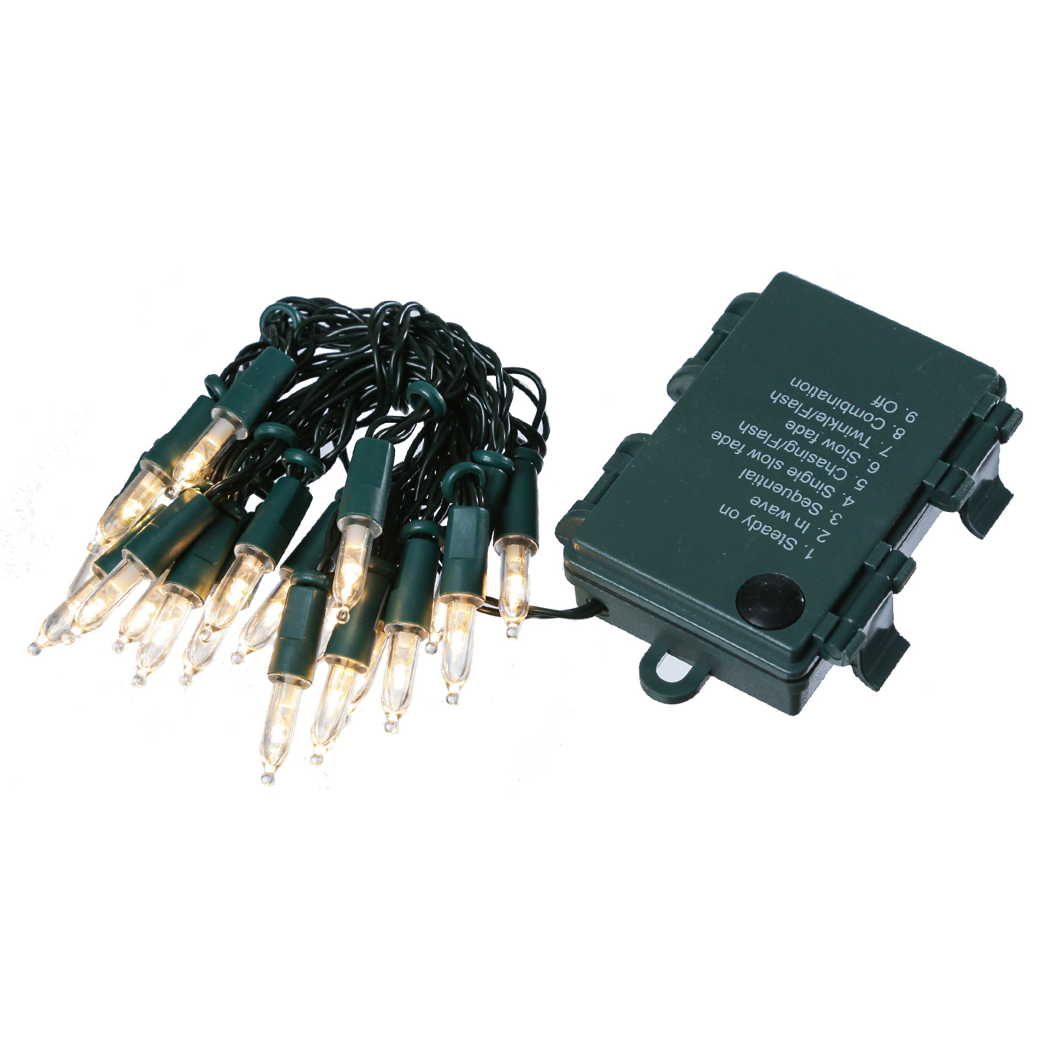 LED Lichterkette Pisello - Weihnachtslichterkette - 20 warmweiße LED - 8 Funkt. - L: 1,9m - Batterie