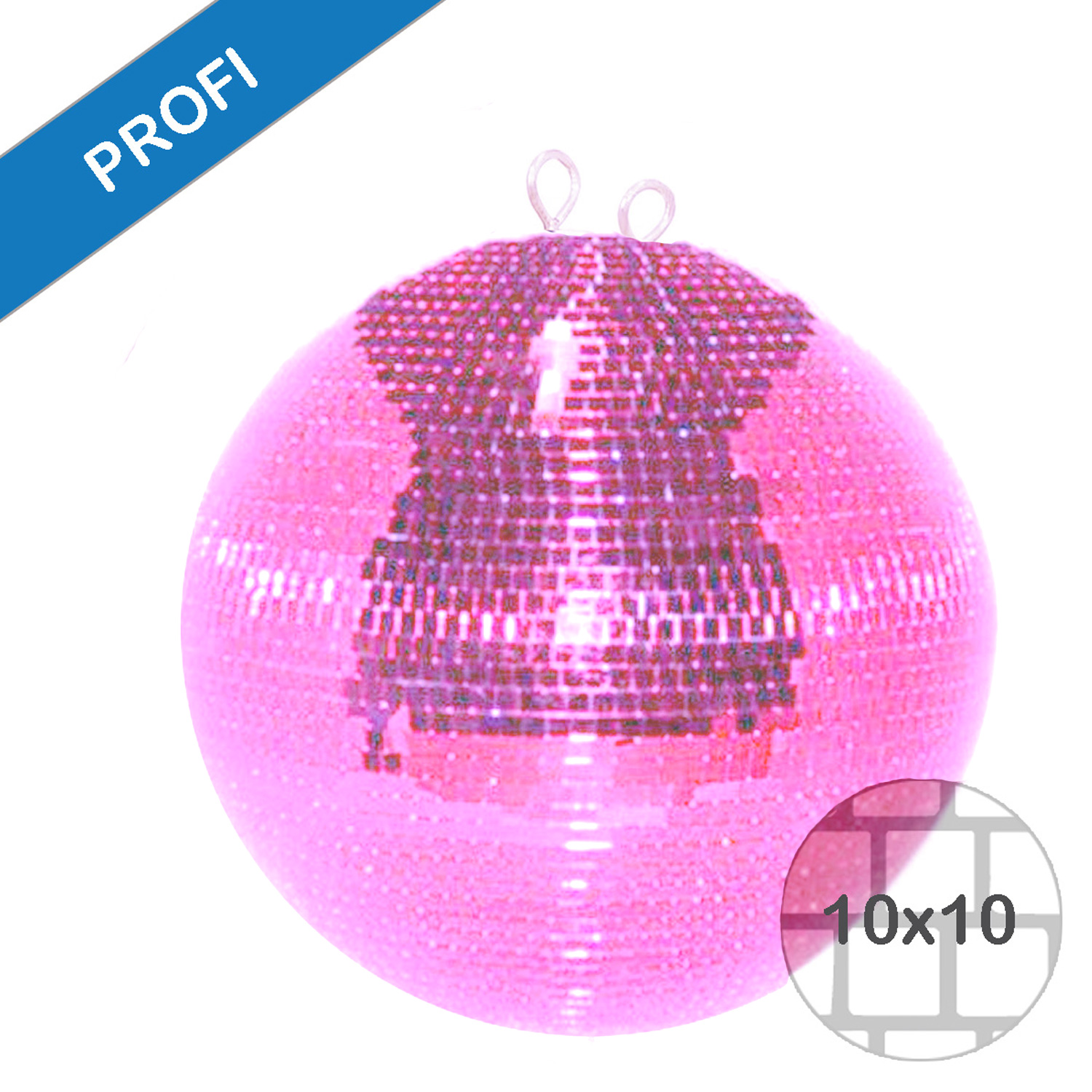Spiegelkugel 50cm - rosa - Safety - Diskokugel Echtglas - 10x10mm Spiegel PROFI