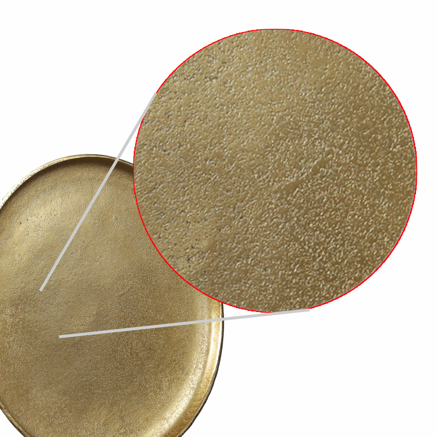 Dekoteller - Dekotablett - Kerzenteller - Aluminium - D: 20cm - rund - gold