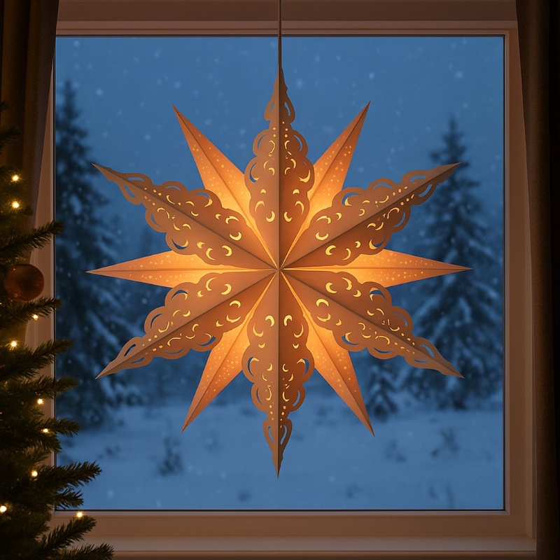 Papierstern füpr Weihnachten Weiß