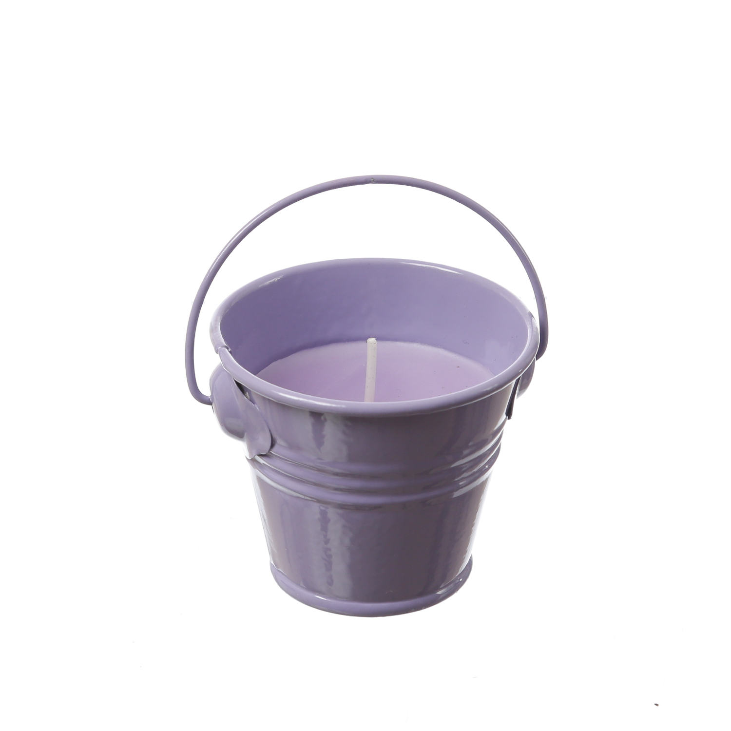 Duftkerzen CITRONELLA - Outdoor Kerzen im Metalleimer - H: 5,5cm - lila - 3er Set