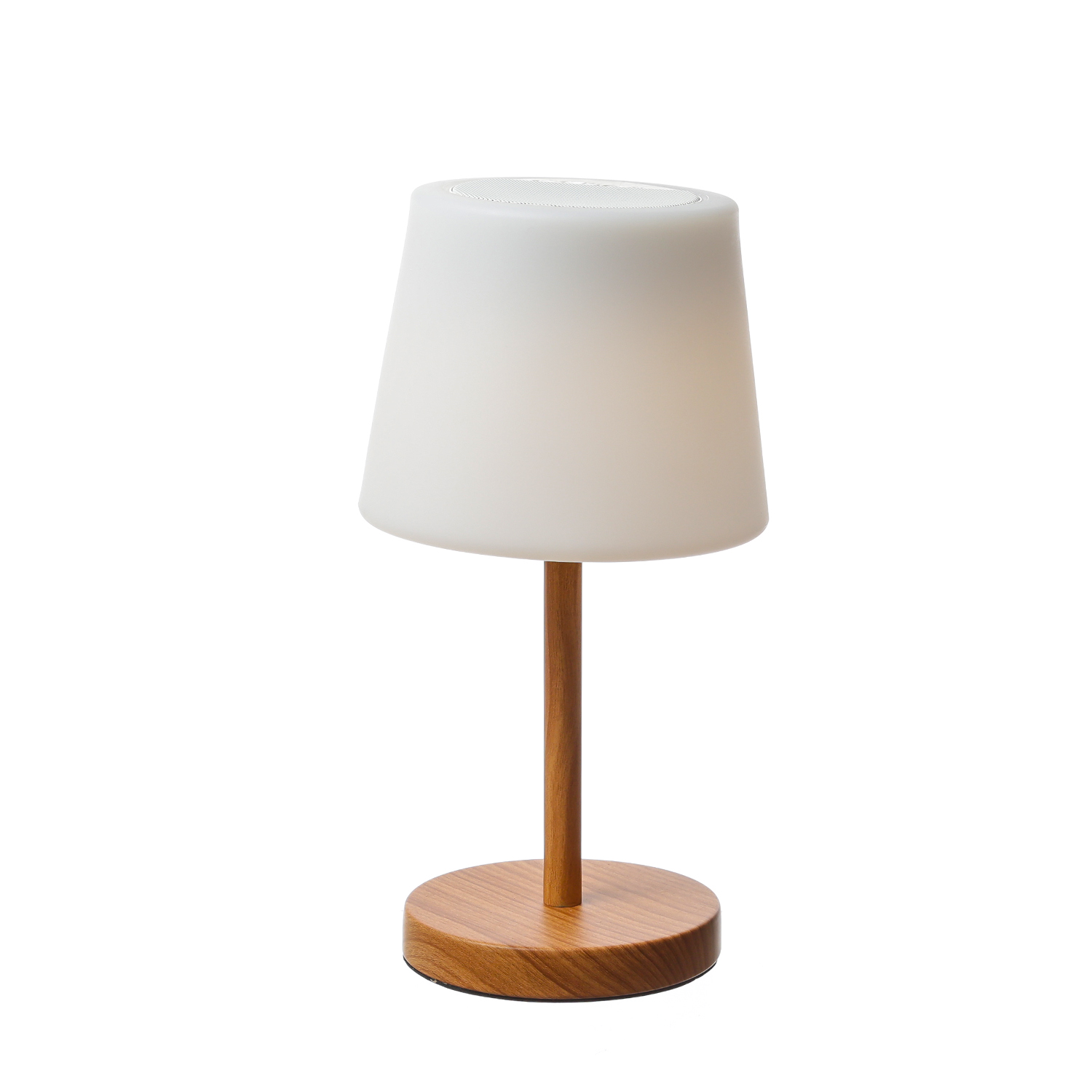 LED Tischlampe mit Lautsprecher - Bluetooth - wiederaufladbar - H: 38cm - für Terrasse, Balkon
