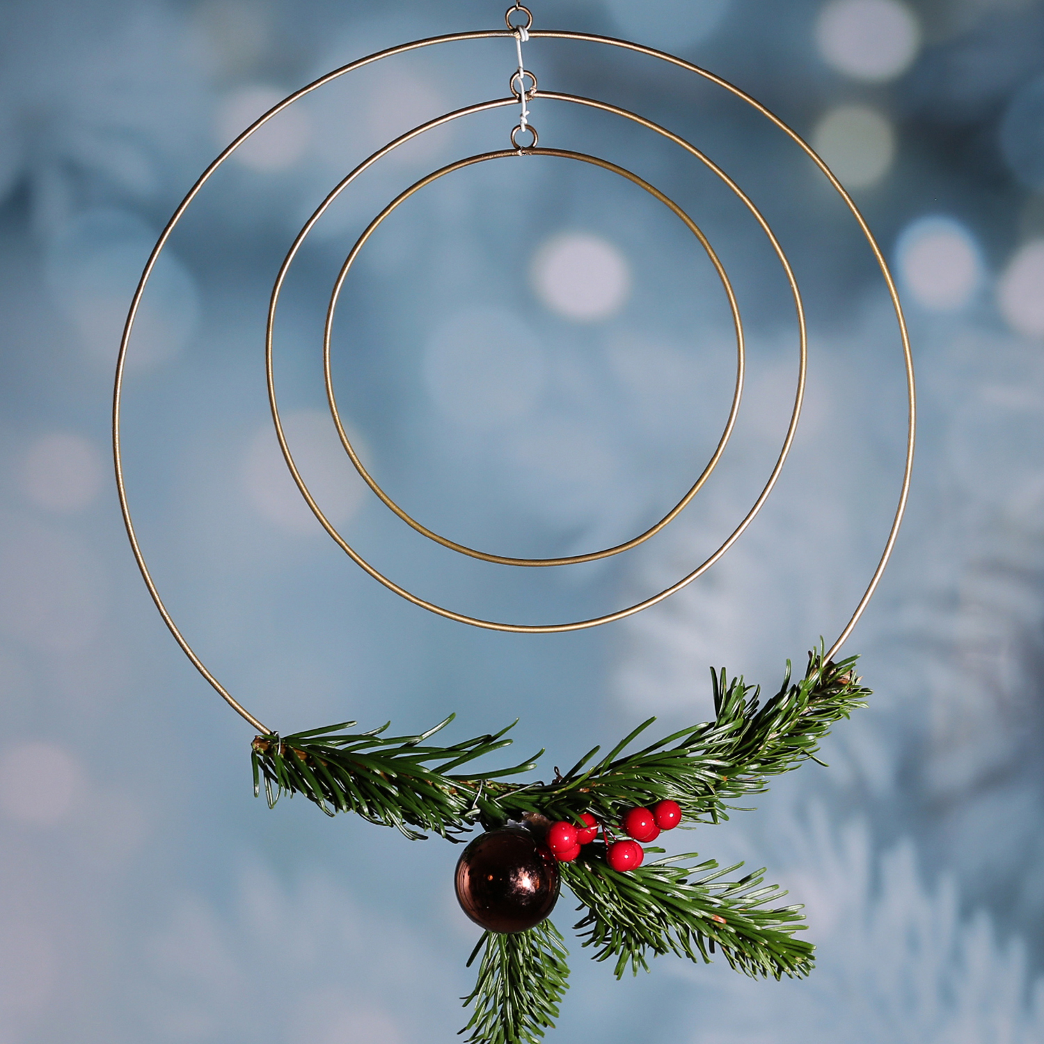 Dekoring - Metallringe mit Aufhängeösen - D: 50/40/30cm - gold - 3er Set