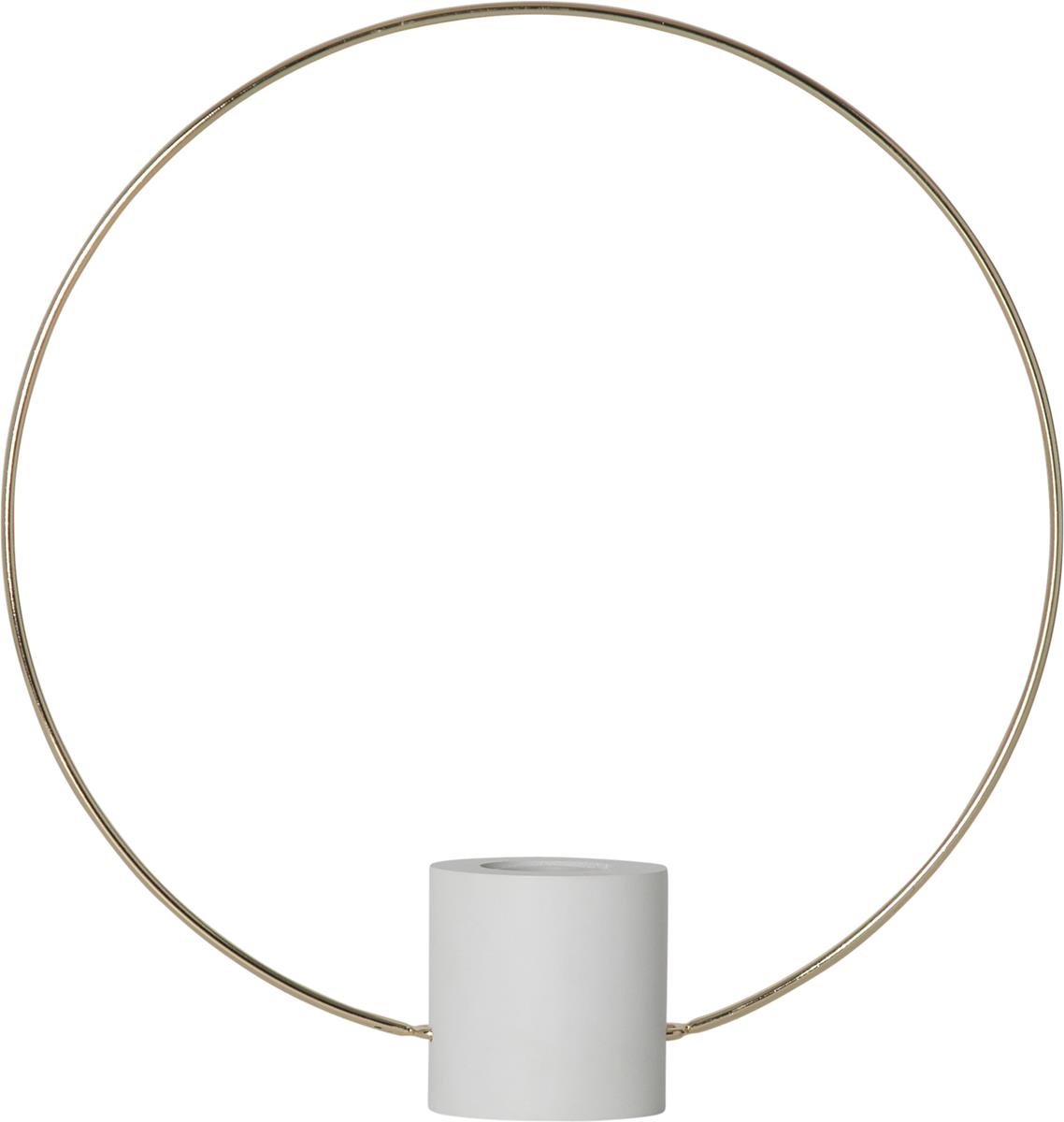 Standleuchte "Forever" - E27-Fassung - Farbe : messing / weiss, mit Schalter - ca. 35 cm x 37 cm