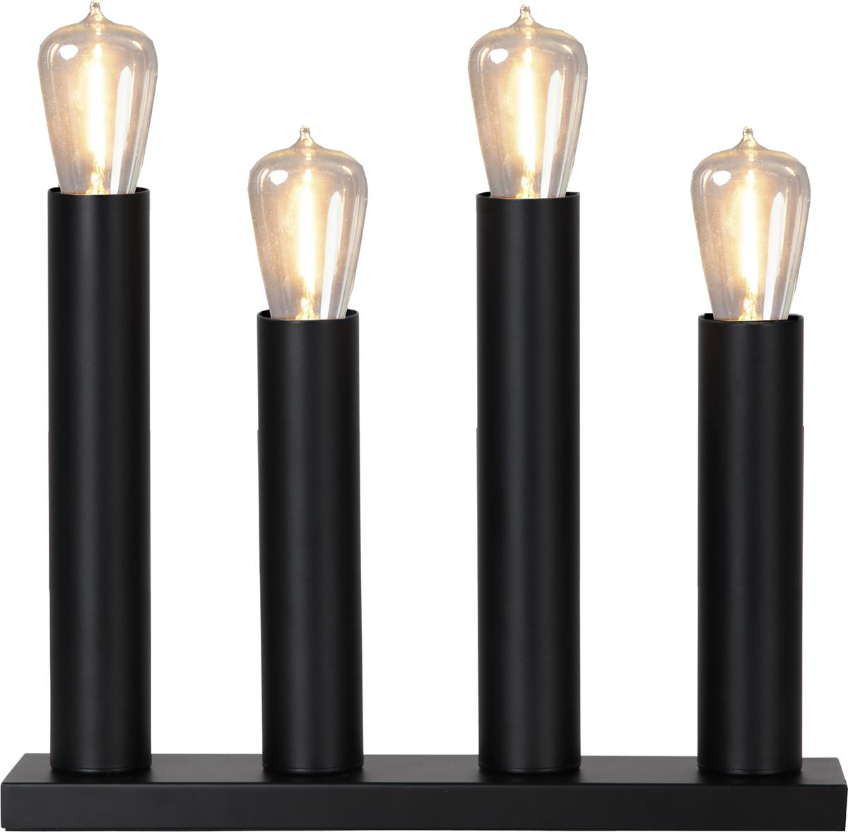 LED Tischleuchte - Standleuchte "Glans" - E14 - inkl. Leuchtmittel - H: 28cm, L: 27cm - schwarz