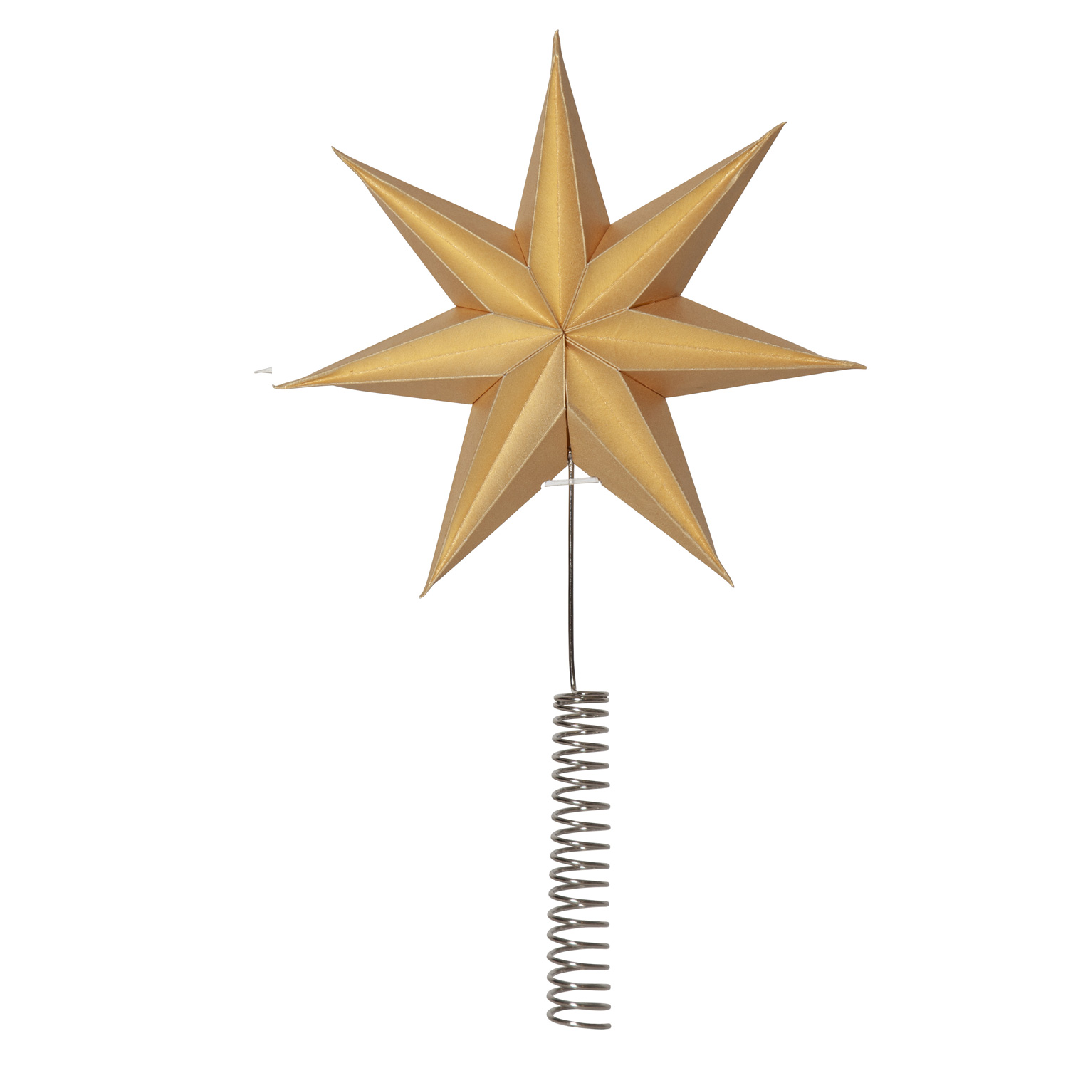 LED Baumspitze Papierstern Isa - 7-zackig - H: 33cm - D: 21cm - gold