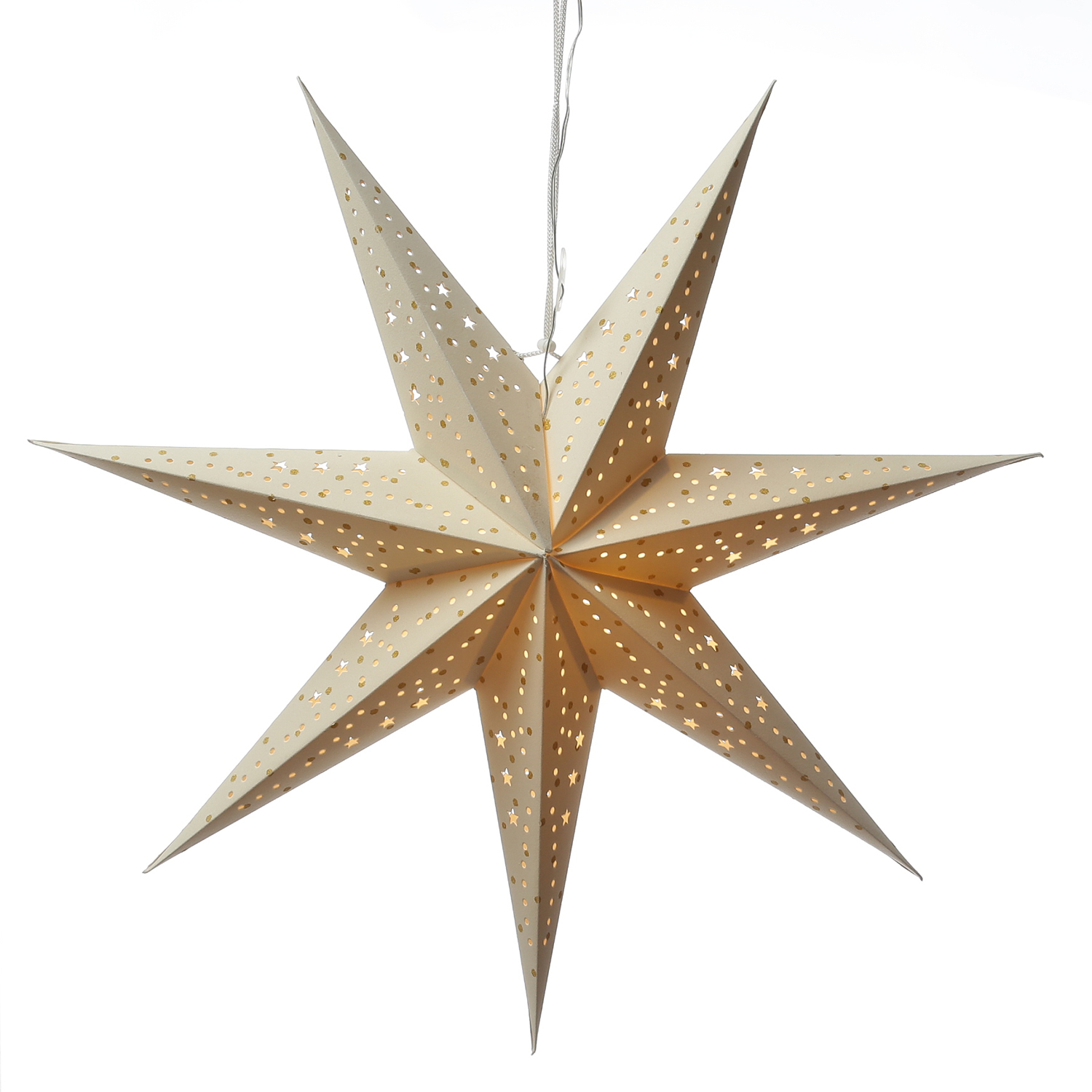 LED Papierstern mit Stoffbezug - Samtstern - inkl. Kabel und LED Leuchtmittel - D: 58cm - Timer