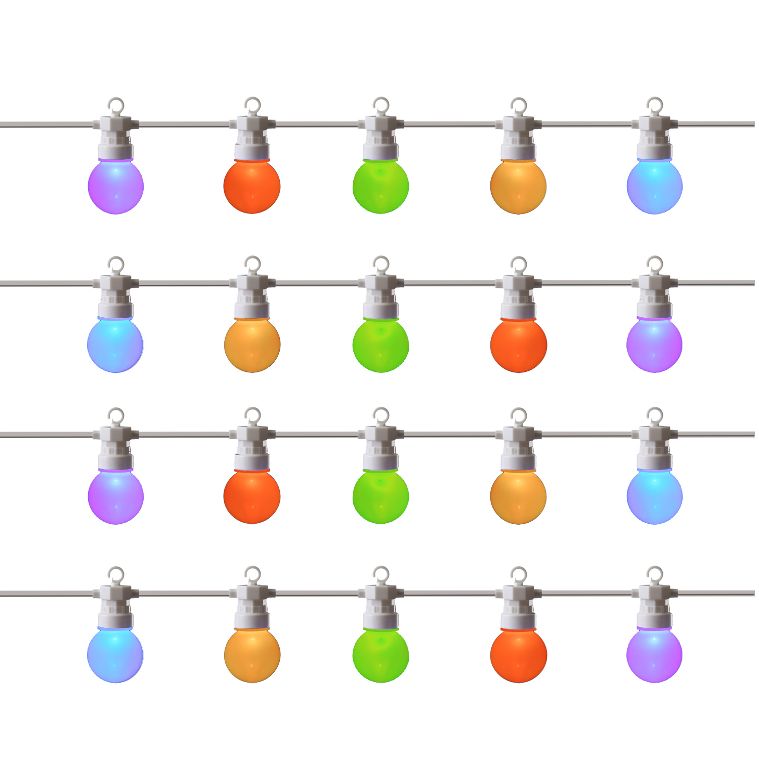 LED Party Lichterkette Circus - 20 farbwechselnde LED - Fernbedienung - 9,5m - koppelbar bis 60 LED