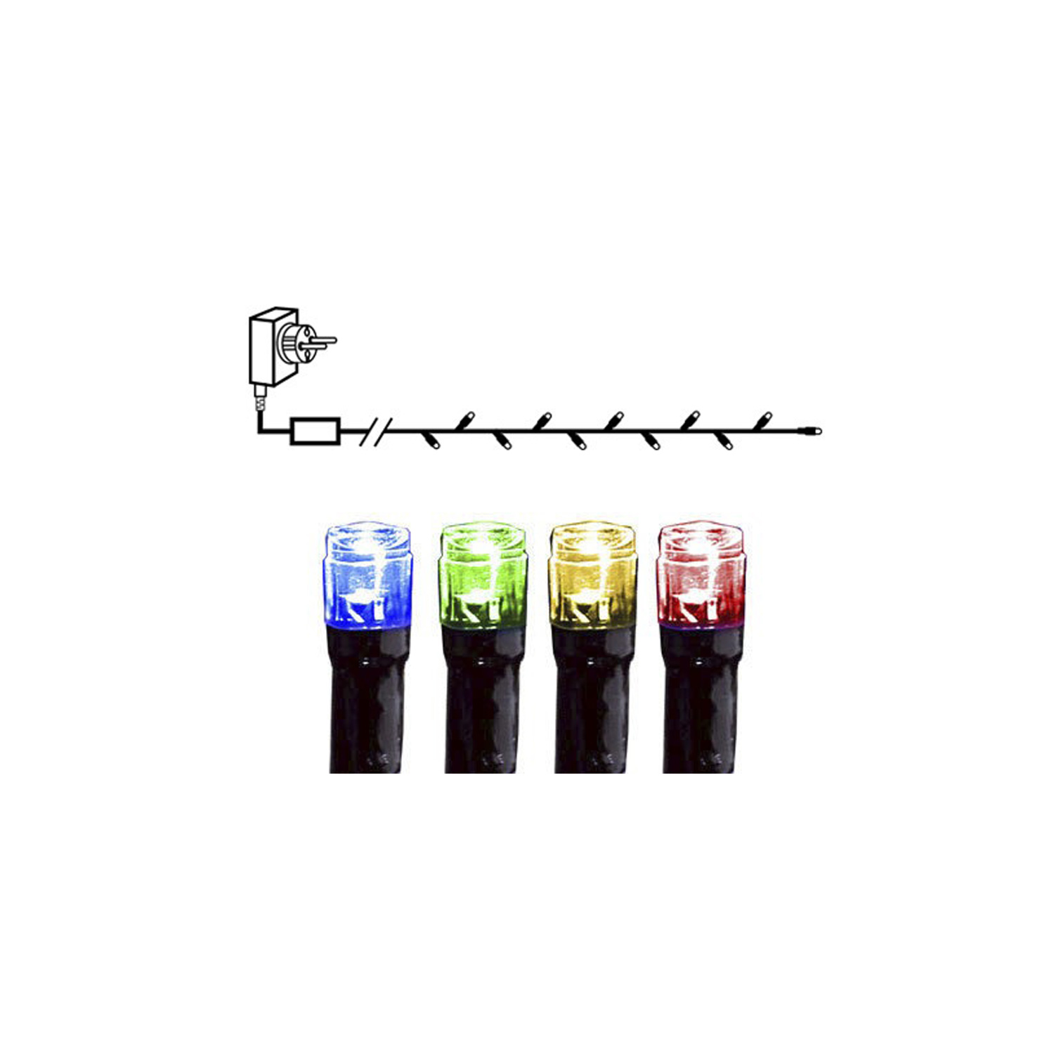 LED-Lichterkette - Serie LED - Outdoor - 7,2m schwarzes Kabel - 120 bunte LED - Controller