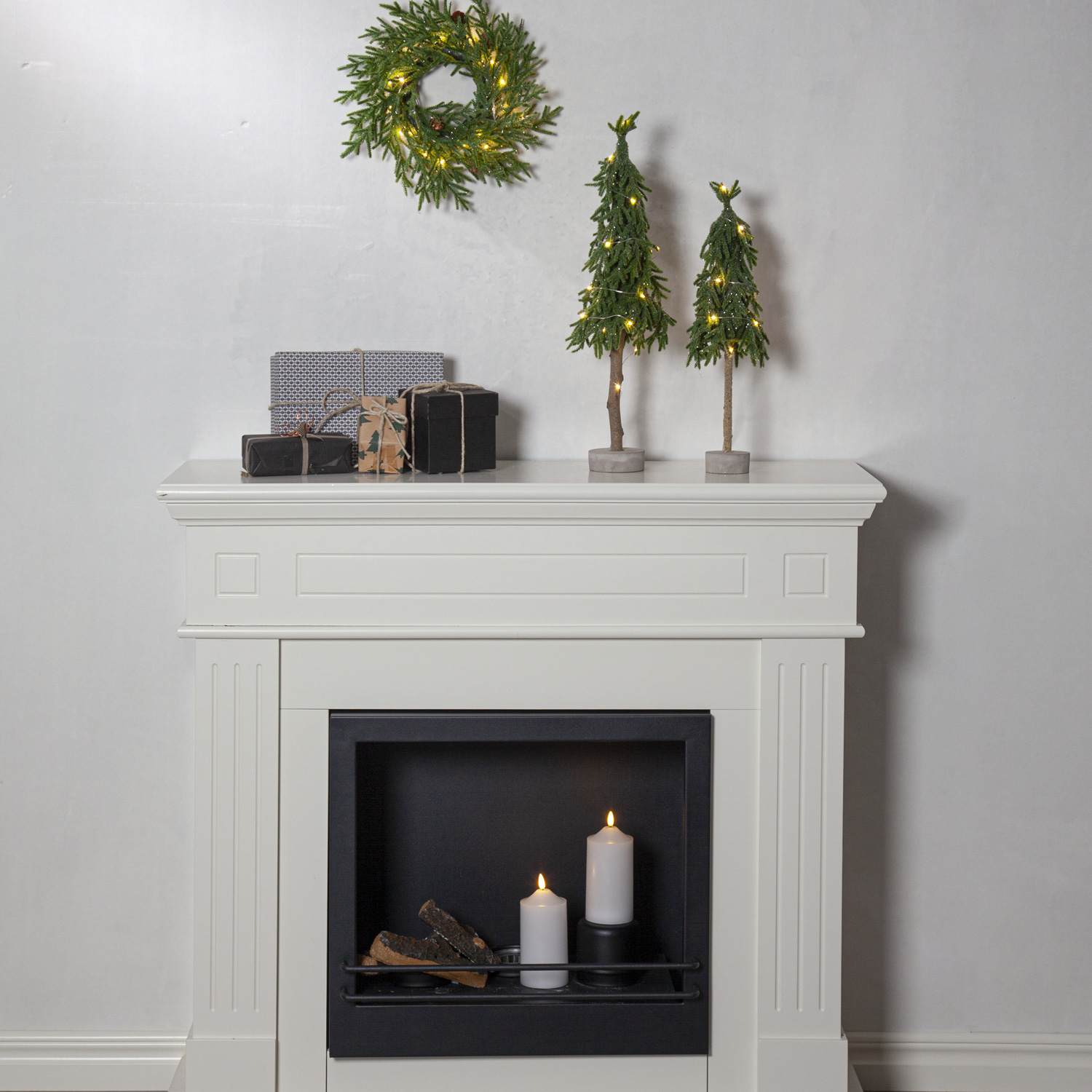 LED Tannenbaum Lummer - stehend - Tischbaum - 10 warmweiße LED - H: 45cm - Batteriebetrieb - grün