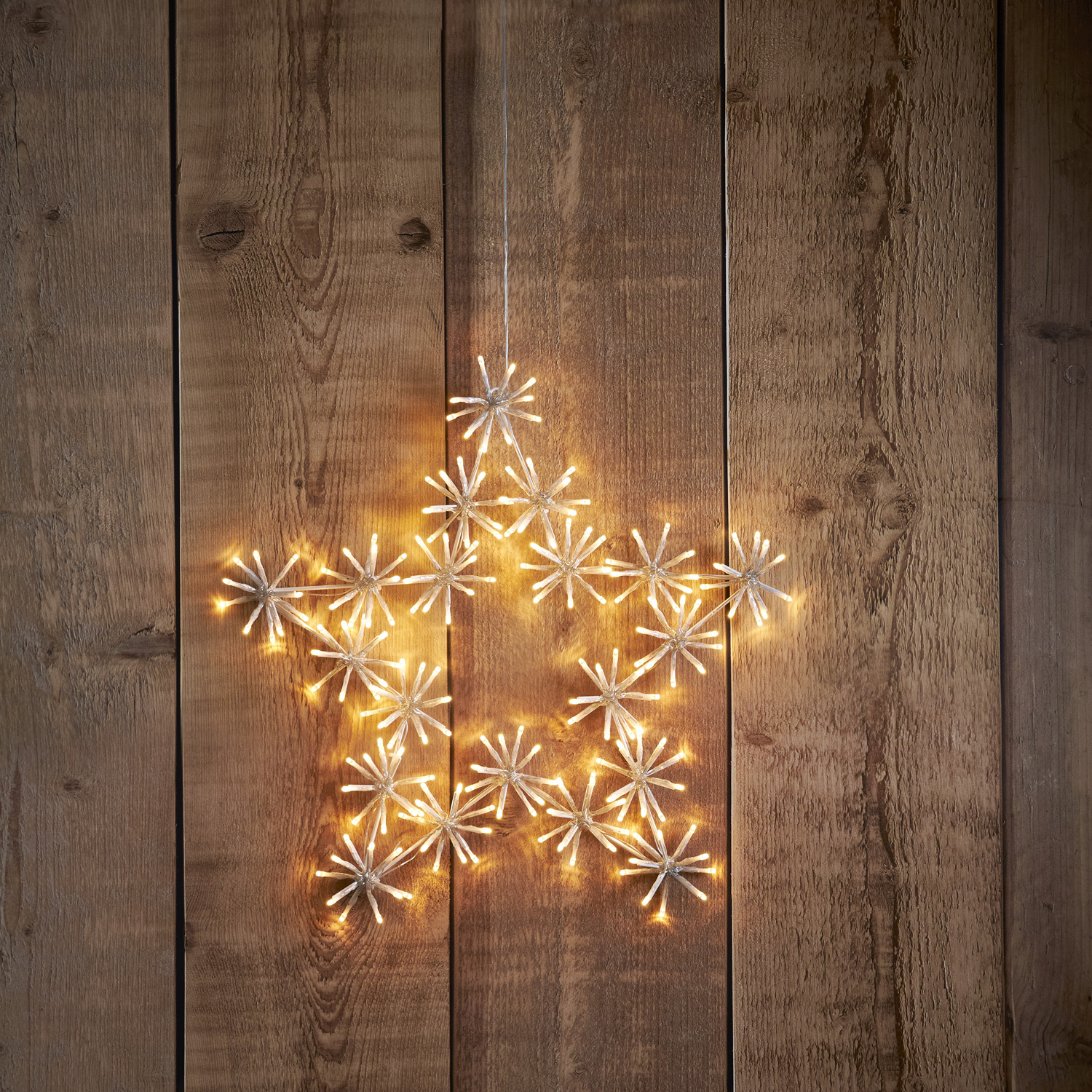 LED Stern Flower Star - hängend - D: 60cm - 200 warmweiße LED - inkl. Trafo - Outdoor - transparent