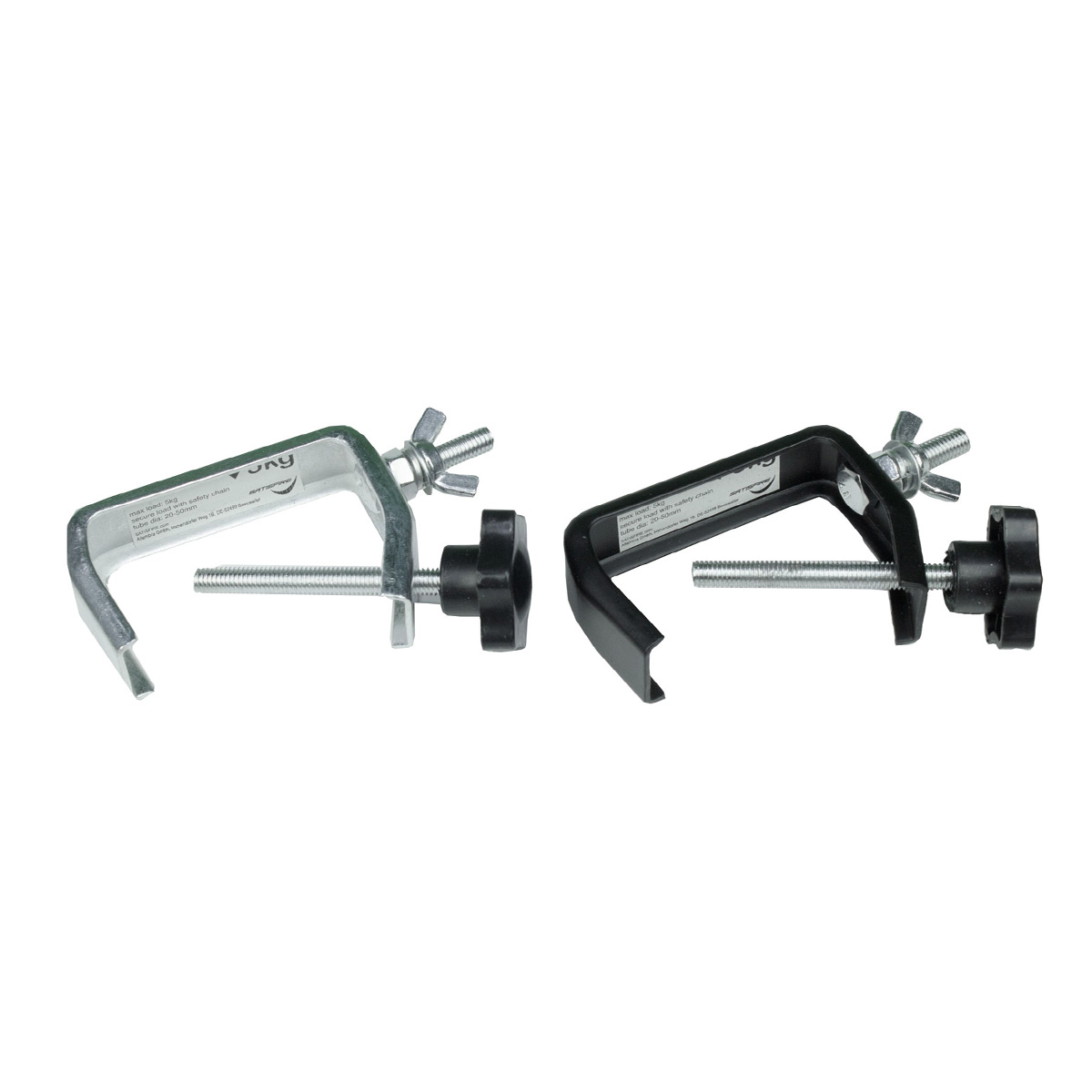 Party Clamp Set schwarz (5 Stück) - kompakter Haken für kleine Effekte und Scheinwerfer - bis 5kg