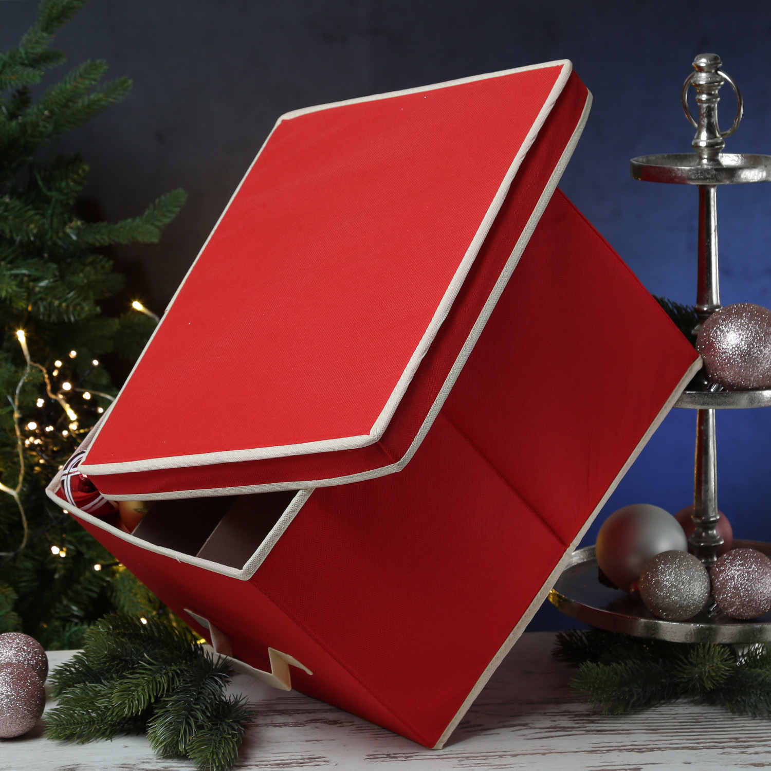 Weihnachtskugelbox - mit Trays für 24 Christbaumkugeln - Aufbewahrungsbox für Baumkugeln