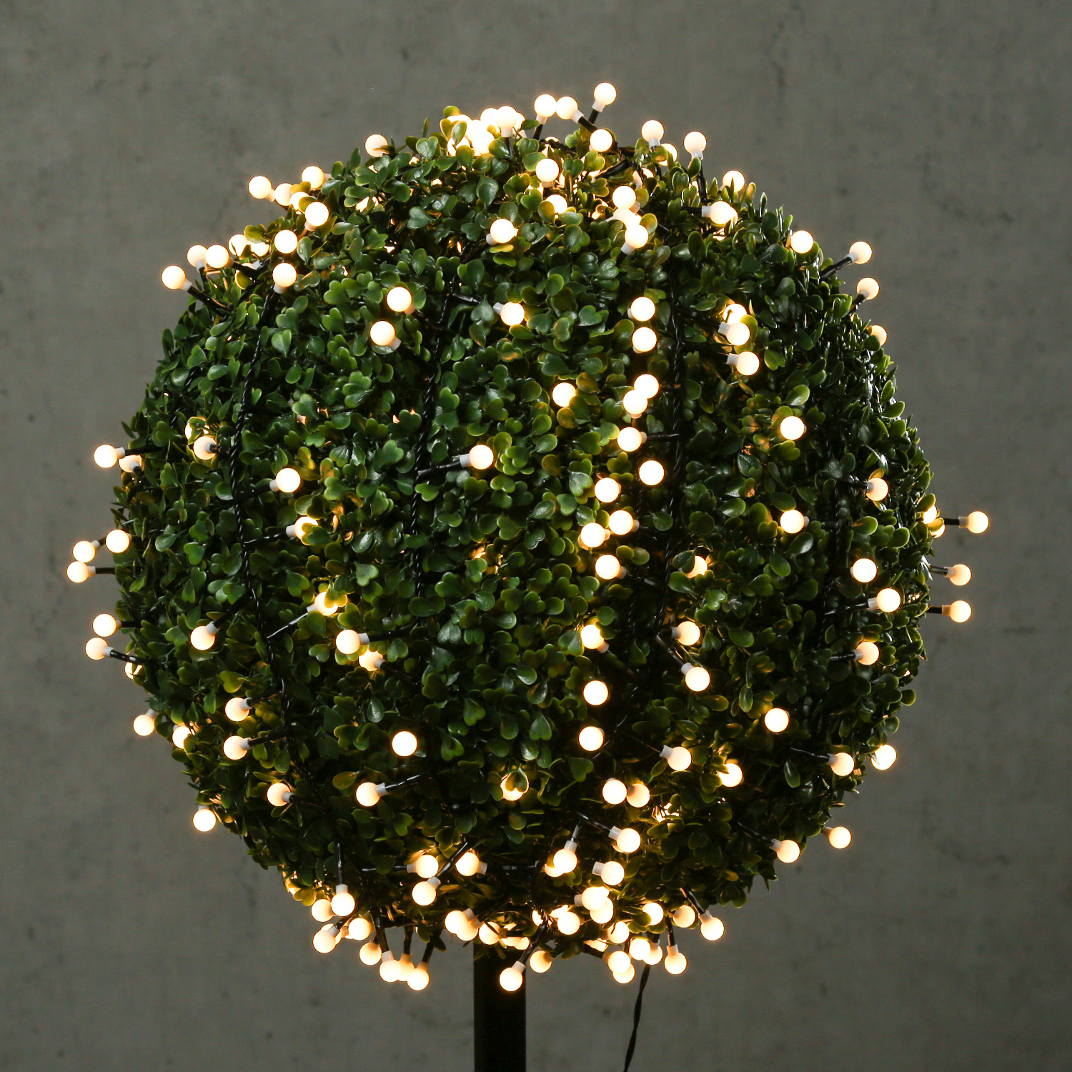 LED Lichterkette BERRY TWINKLE - 500 warmweiße opale Kugeln - 8 Funktionen - L: 11m - für Außen