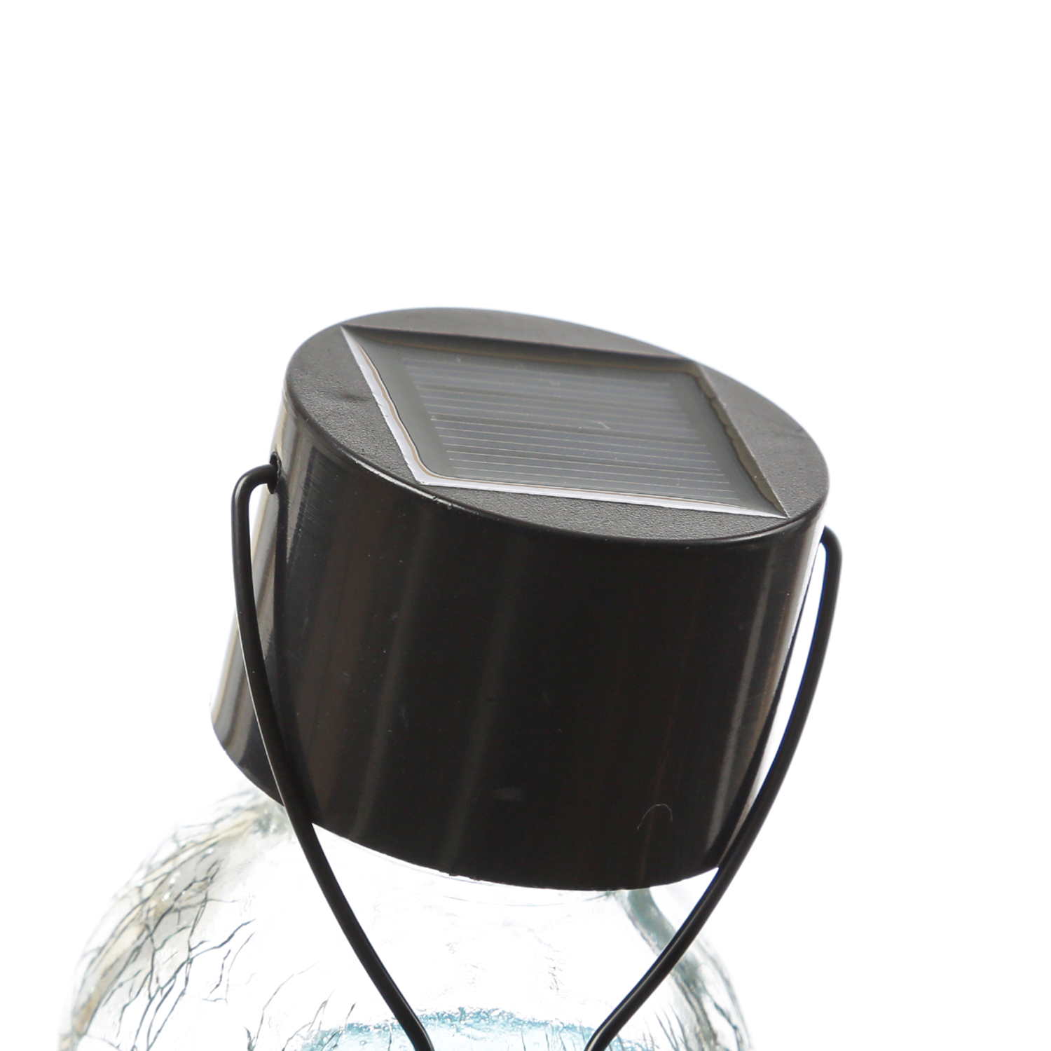 LED Solar Hängeleuchte CRACKLE - Bruchglas-Optik - warmweiße LED - H: 9cm - Sensor - 8 Stück