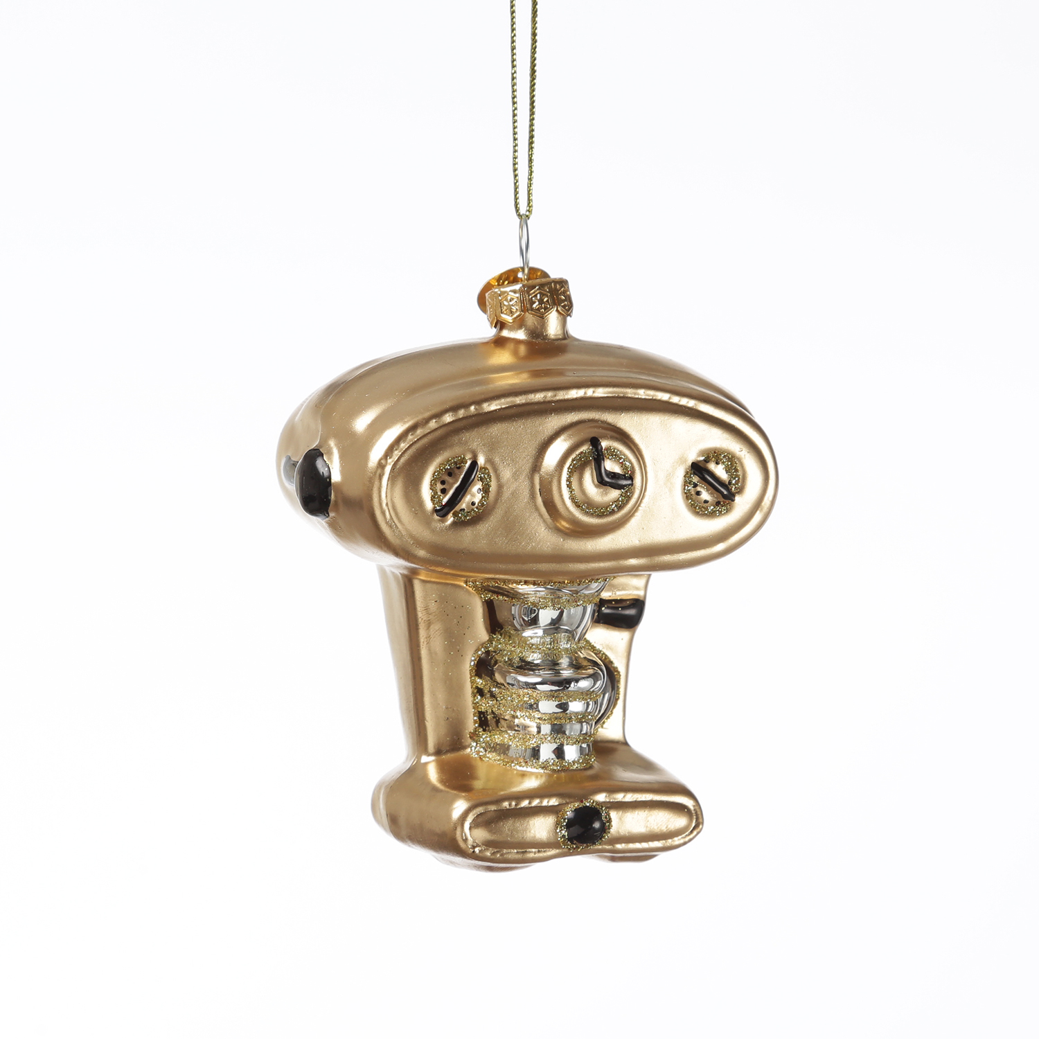 Weihnachtsbaumschmuck Espressomaschine - Glas - Christbaumschmuck Kaffeemaschine - H: 9cm