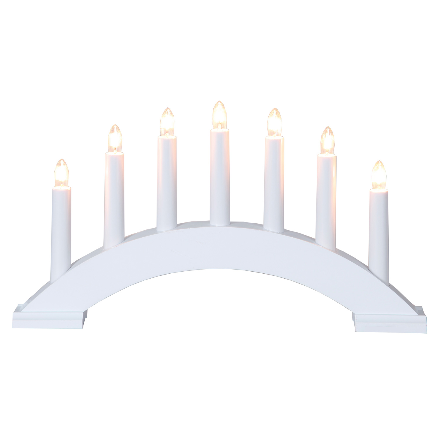 Lichterbogen Bea - 7flammig - warmweiße Birnchen - L: 39cm, H: 22cm - Schalter - weiß