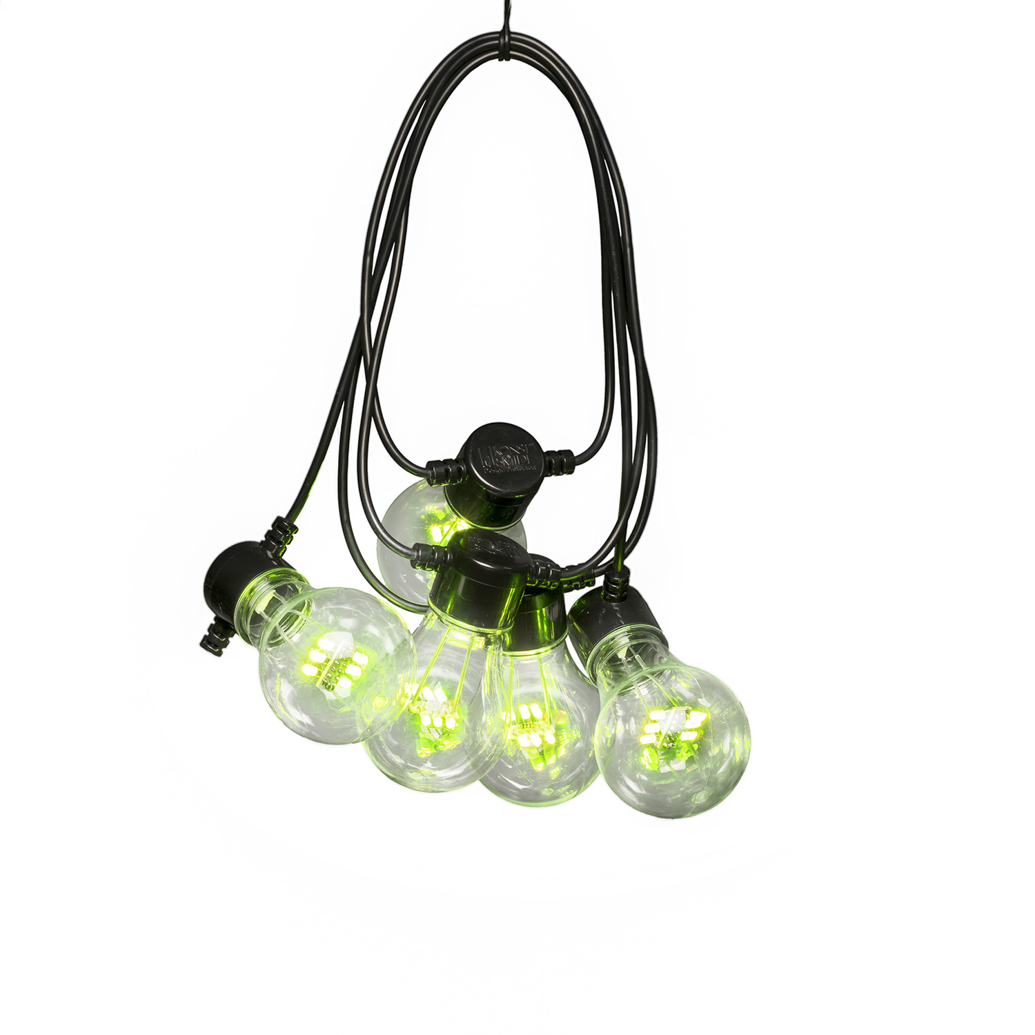 LED Lichterkette CIRCUS - 10 Glühbirnen - RGB 3er Farbwechsel - 5V Außentrafo - L: 4,65m