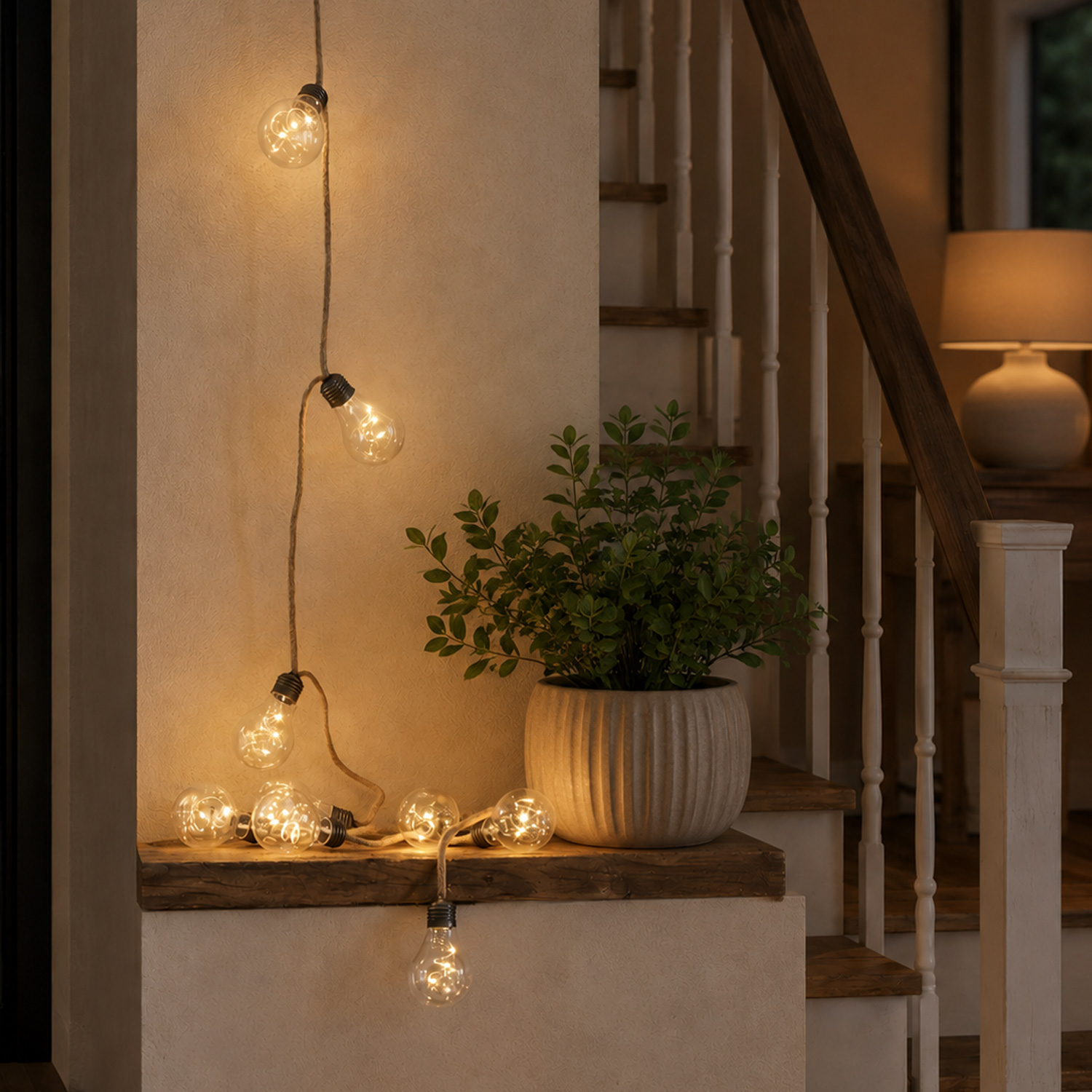 LED Lichterkette JUTTA - 10 Glühbirnen mit je 3 LED - L: 225cm - Batteriebetrieb - transparent