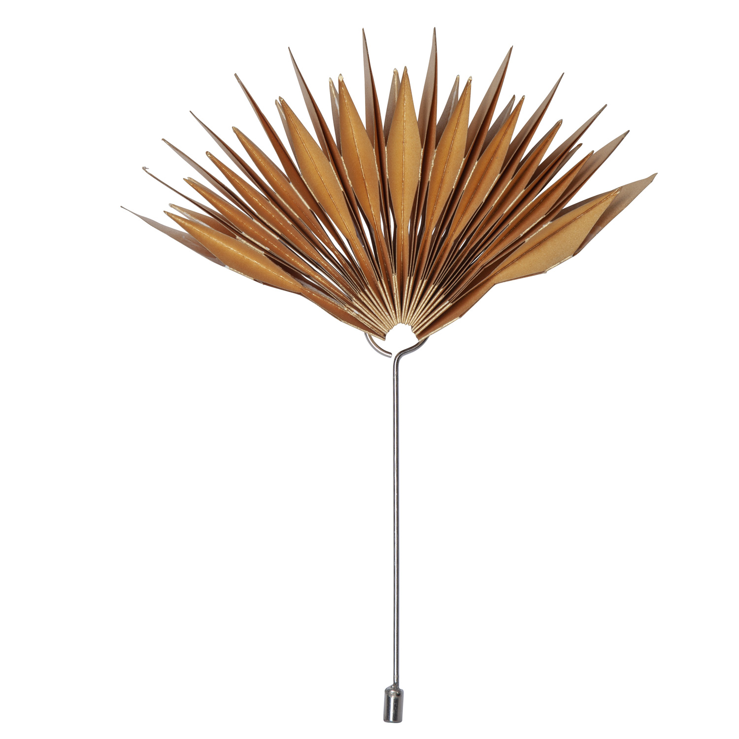LED Baumspitze Papierstern MELLI -  10 warmweiße LED - H: 43cm - D: 20cm - Timer - Batterie - gold