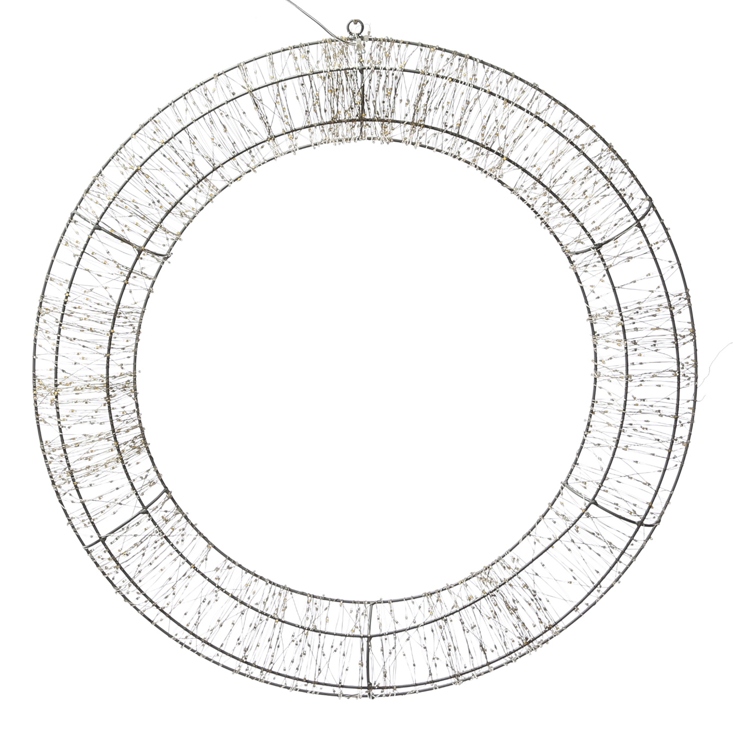 XXL LED Kranz abgeflacht - Lichterkranz mit 2200 warmweißen LED - D:60cm - 8Modi/Timer - Innen/Außen