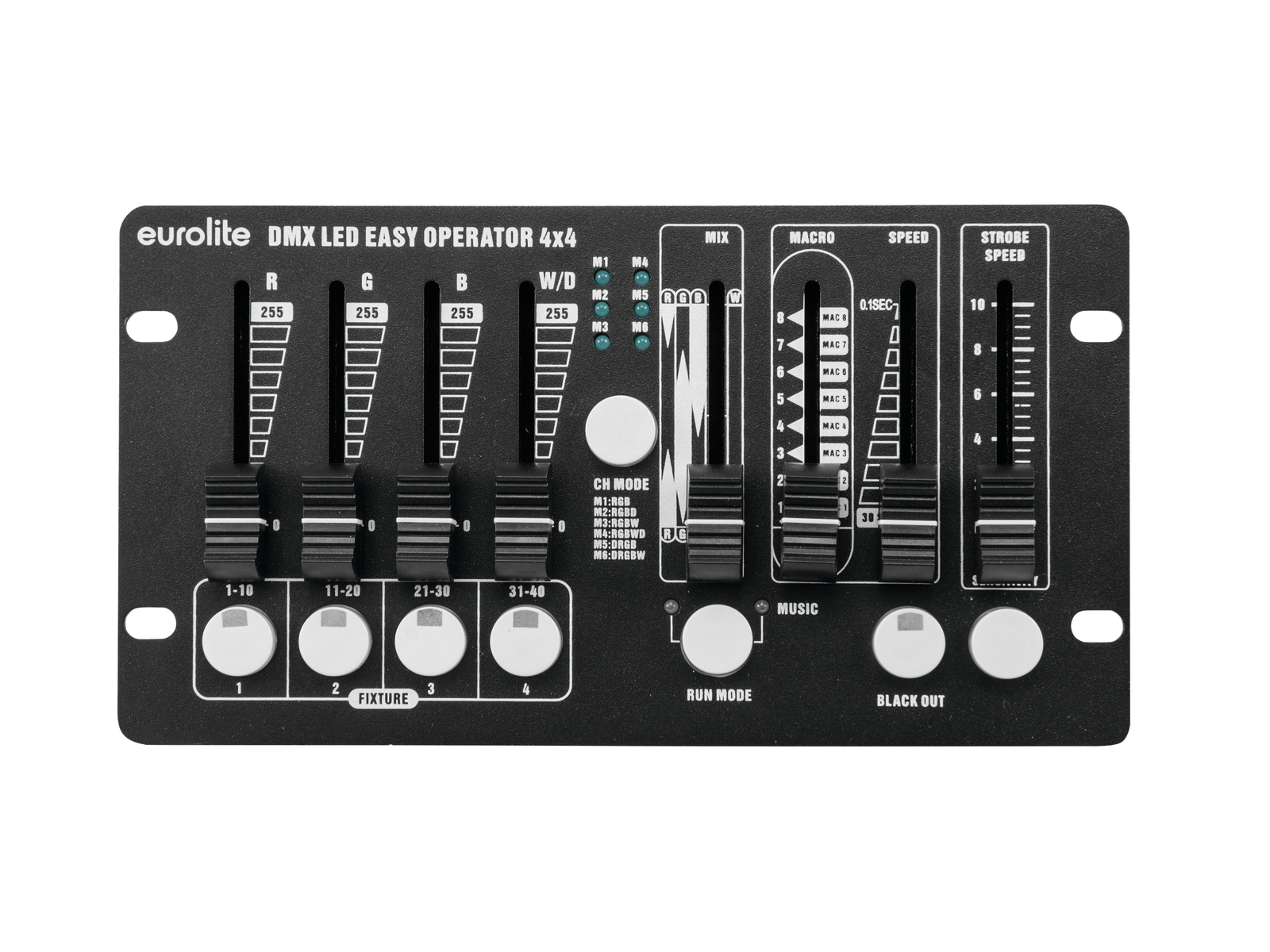 DMX Controller 4x4 - DMX Steuerung für 4-farb Scheinwerfer - PAR Steuerung - RGBW RGBA - Programme - Musiksteuerung