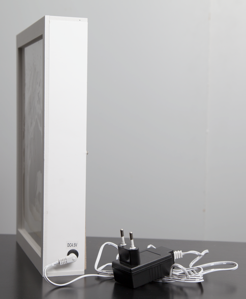 LED-Bild "Scenery"- Hirsch - Material: Kunststoff - weiss - 16 LED - mit Batterie oder Trafo - Timer