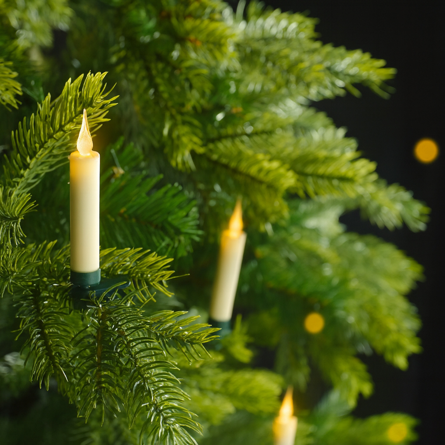 LED Baumkerzen mit Clip - 10 bernstein LED - kabellos - Fernbedienung - Timer - für Innen - 10er Set