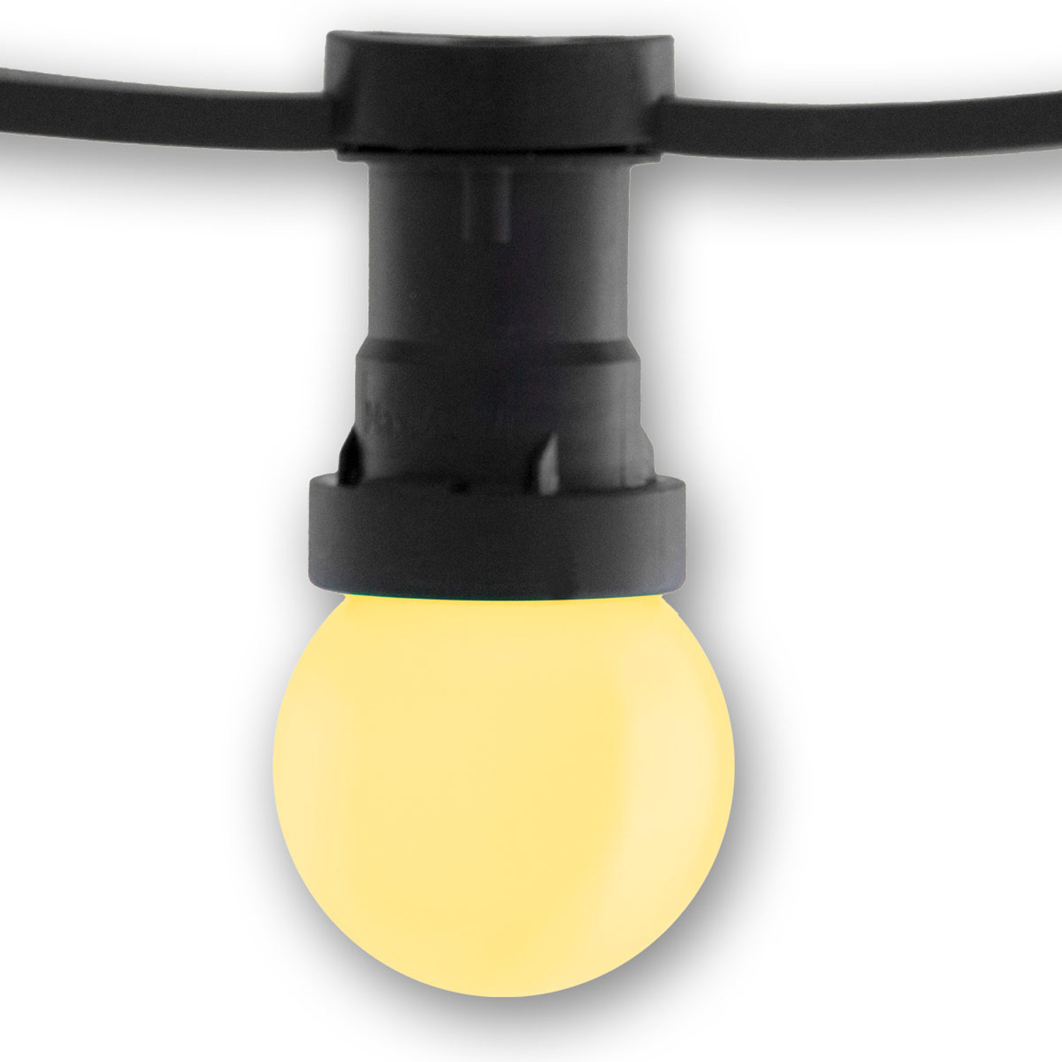 Illu-/Partylichterkette 10m - Außenlichterkette grün - Made in Germany 10 warmweiße LED Kugellampen