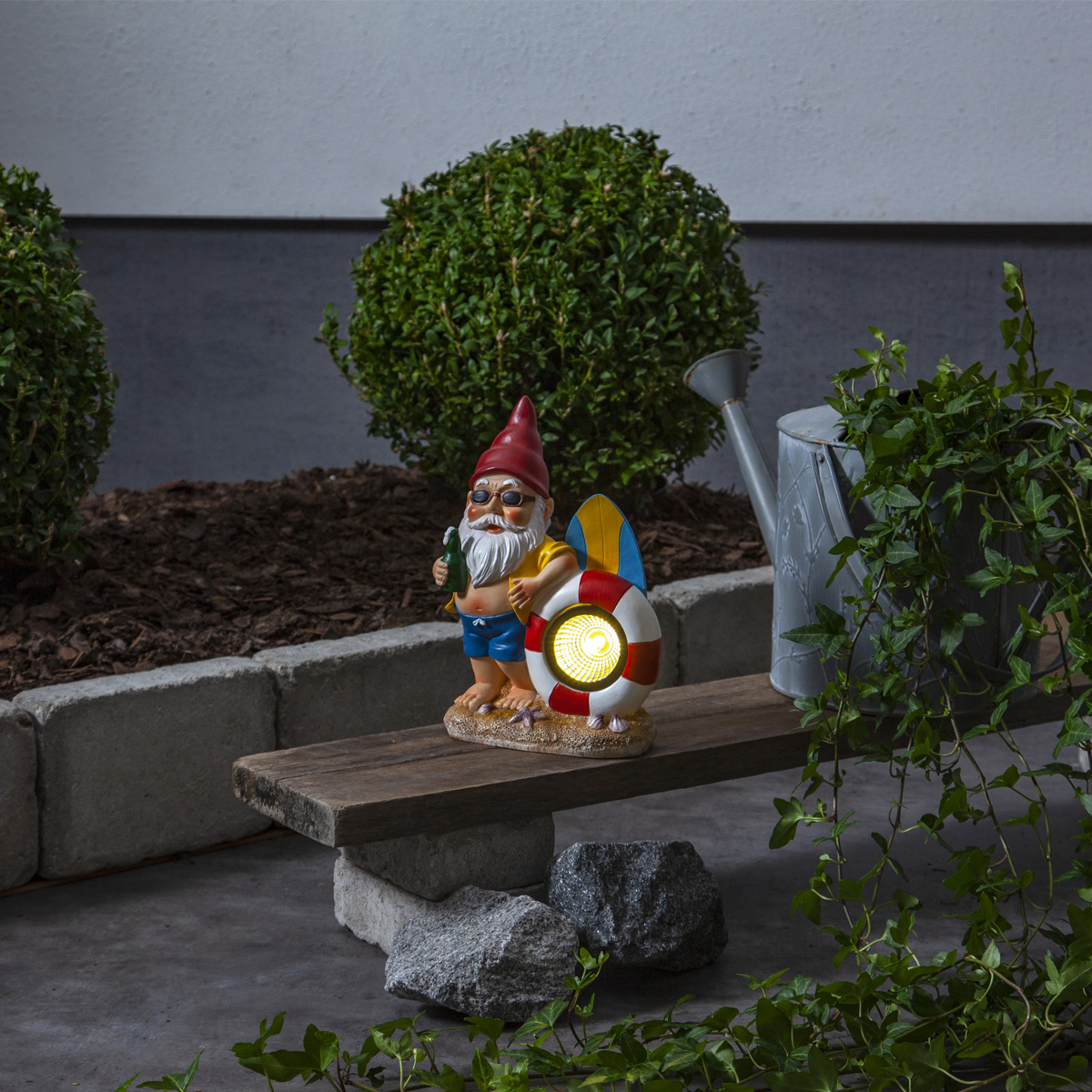 LED Solar Gartenzwerg "Gnomy" - Spot mit warmweißer LED - H: 23cm - Dämmerungssensor