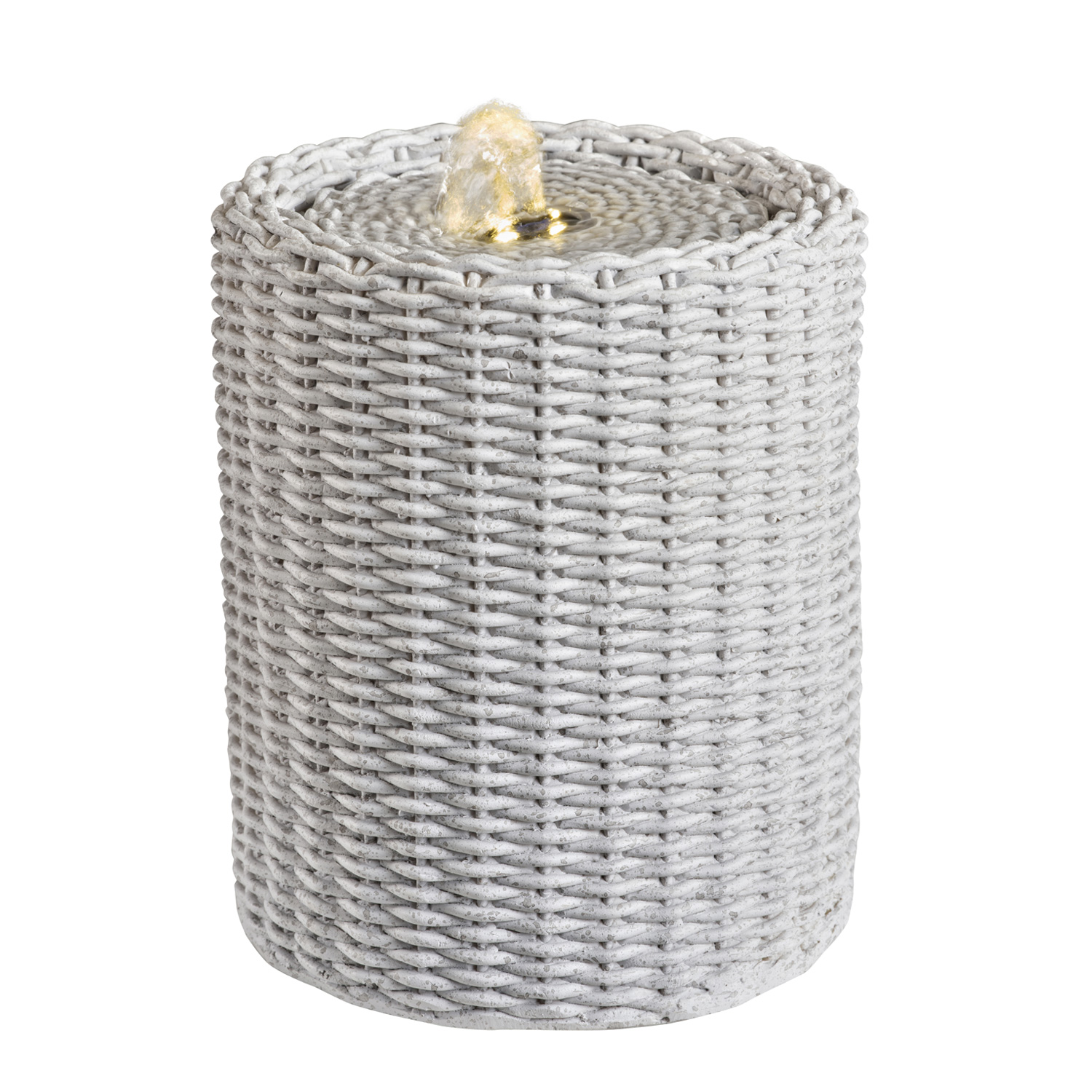 Brunnen - Zimmerbrunnen - Polyresin - 4 warmweiße LED - H: 20cm - Innen - weiß