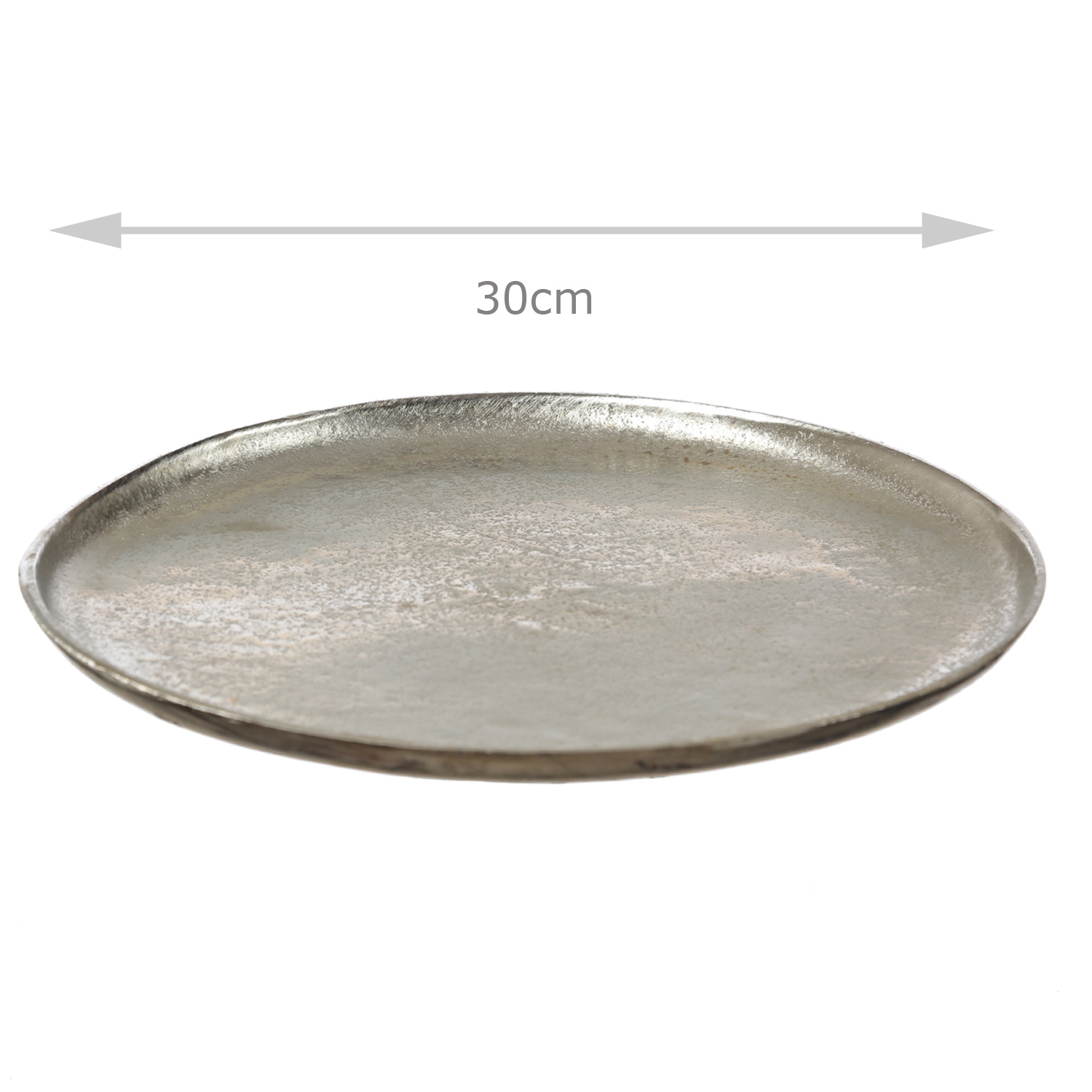 Dekoteller - Dekotablett - Kerzenteller - Aluminium - D: 30cm - rund - silber