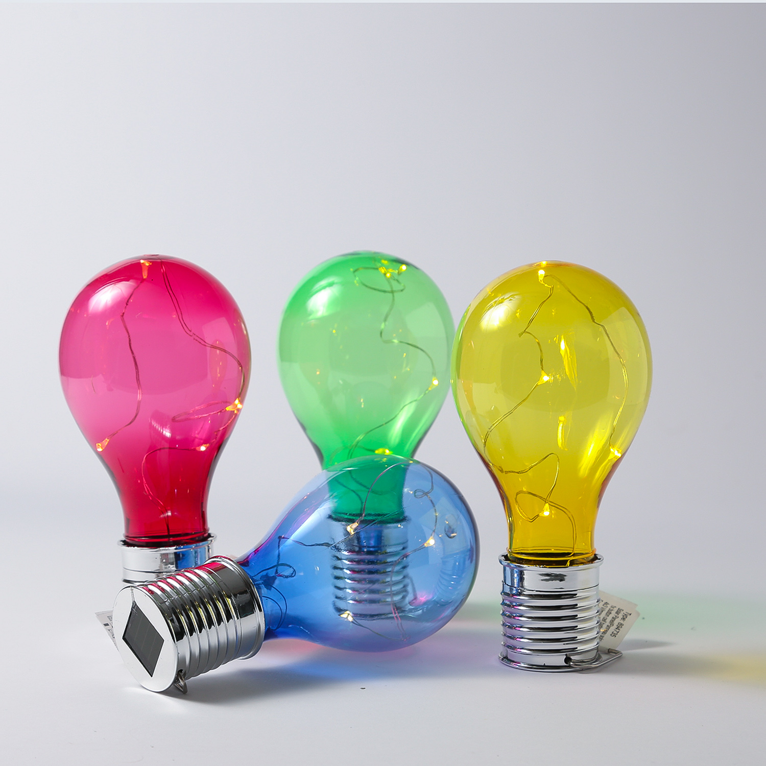 LED Solar Glühbirne GLOW - warmweiße LED Drahtlichterkette - H: 14cm - Lichtsensor - outdoor - rot