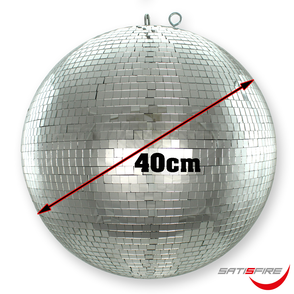 Spiegelkugel 40cm silber chrome- Diskokugel (Discokugel) Party Lichteffekt - Echtglas - mirrorball chrome silver color