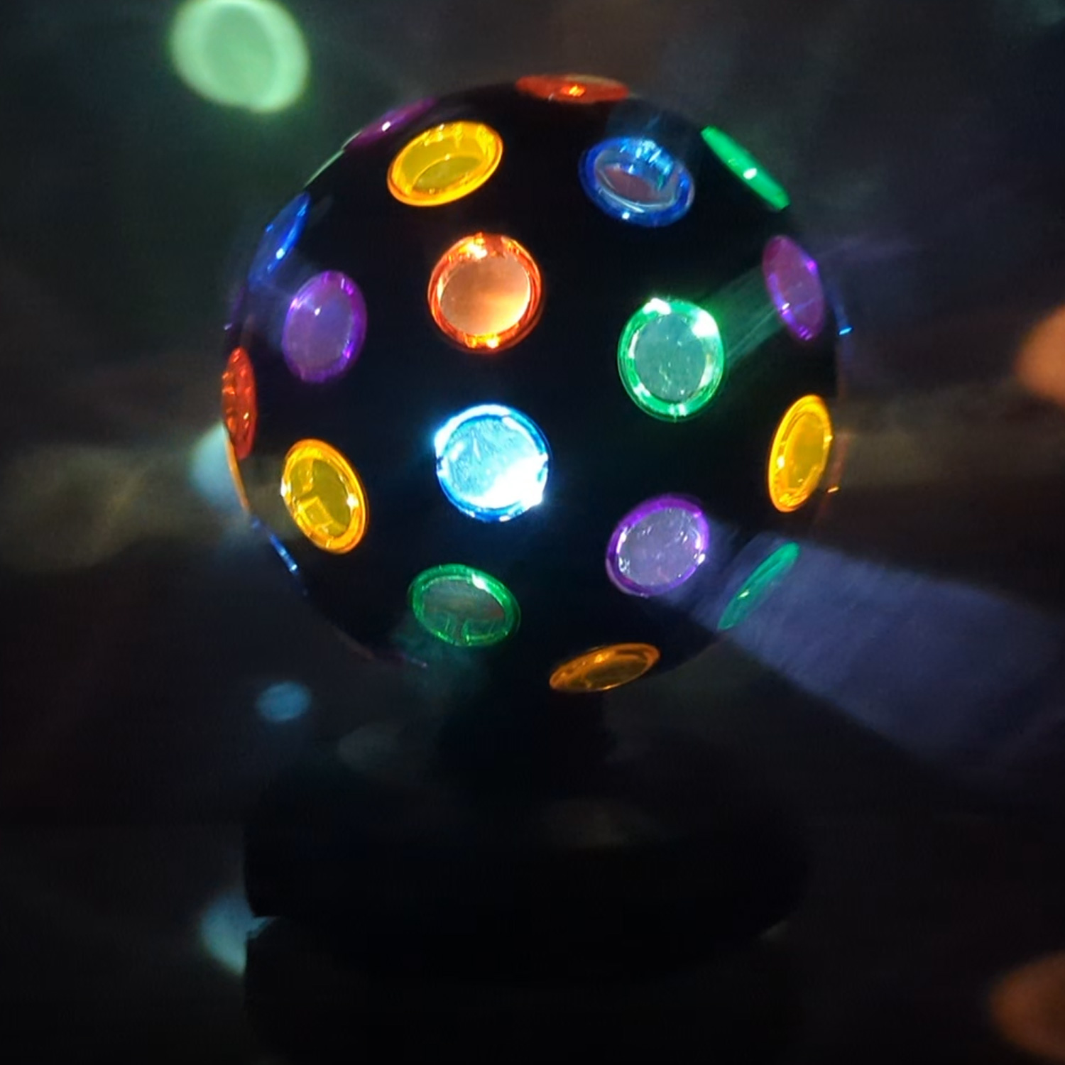 Disco Ball Lichteffekt - Partyeffekt - drehendes Discolicht - H 21cm - Batteriebetrieb/USB Kabel