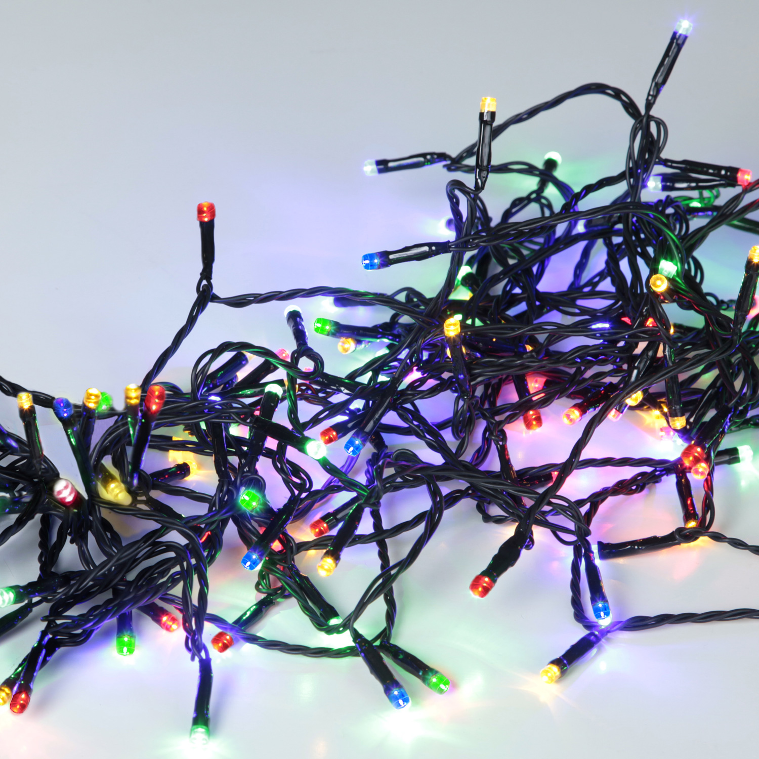 LED Lichterkette - Serie LED - Outdoor - 16m schwarzes Kabel - 160 bunte LED