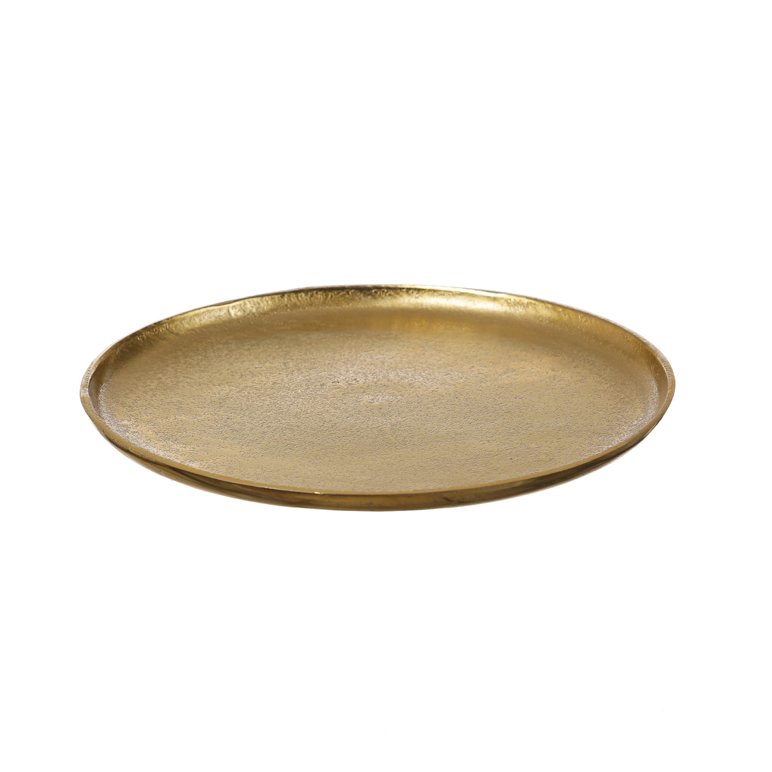 Dekoteller - Dekotablett - Kerzenteller - Aluminium - D: 20cm - rund - gold