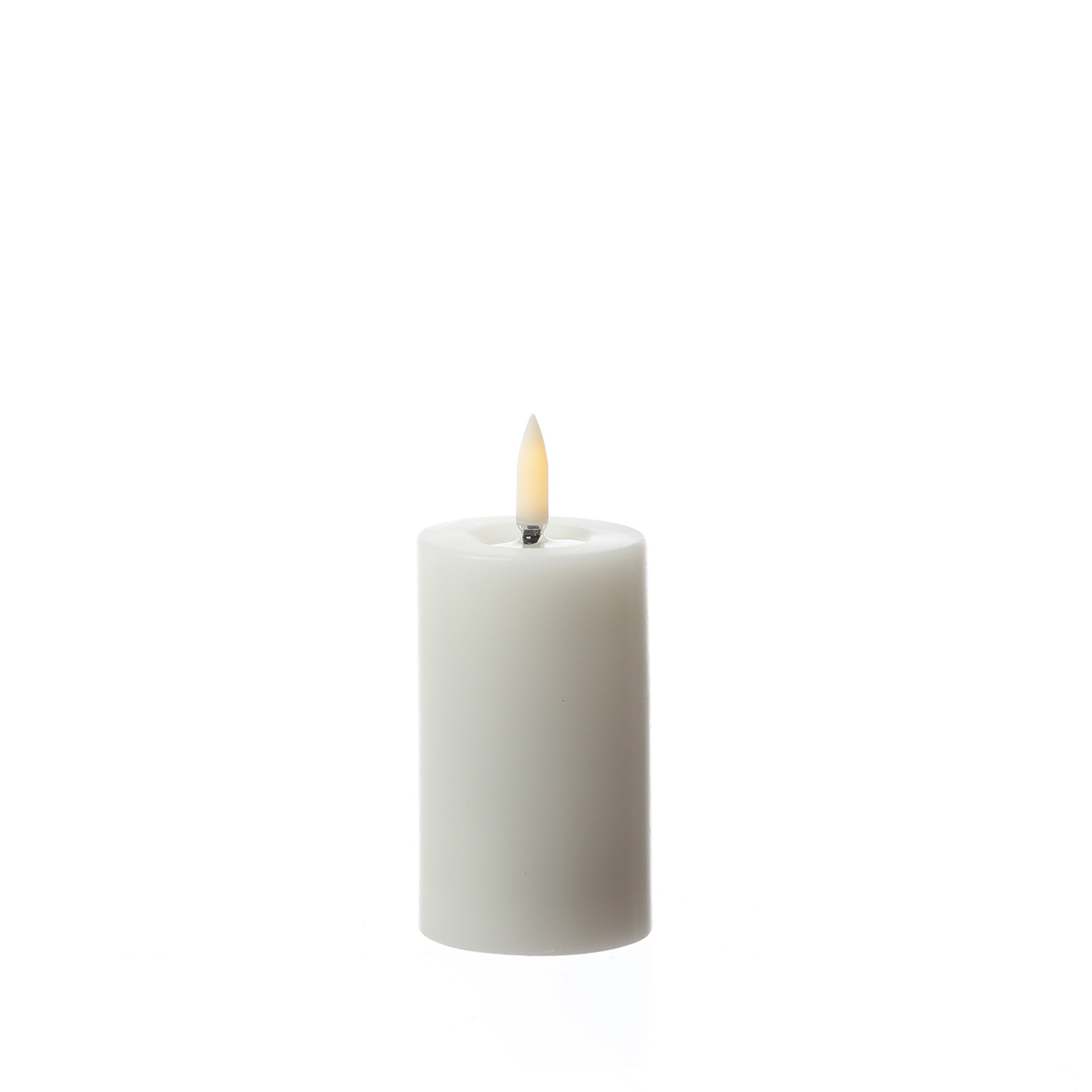 LED Mini Kerzenset THEA - Echtwachs - 3 Groessen - D- 5cm - Timer - weiss - 3er Set