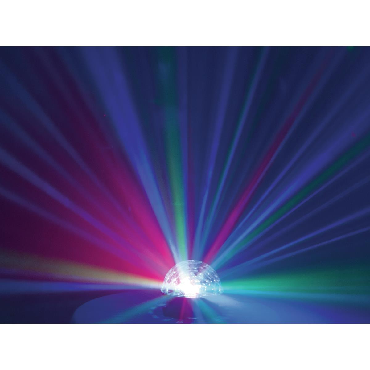 LED Kugel-Strahleneffekt "BC-6" - 360° Raumeffekt ähnlich Spiegelkugel - 5farbig - langsam & schnell