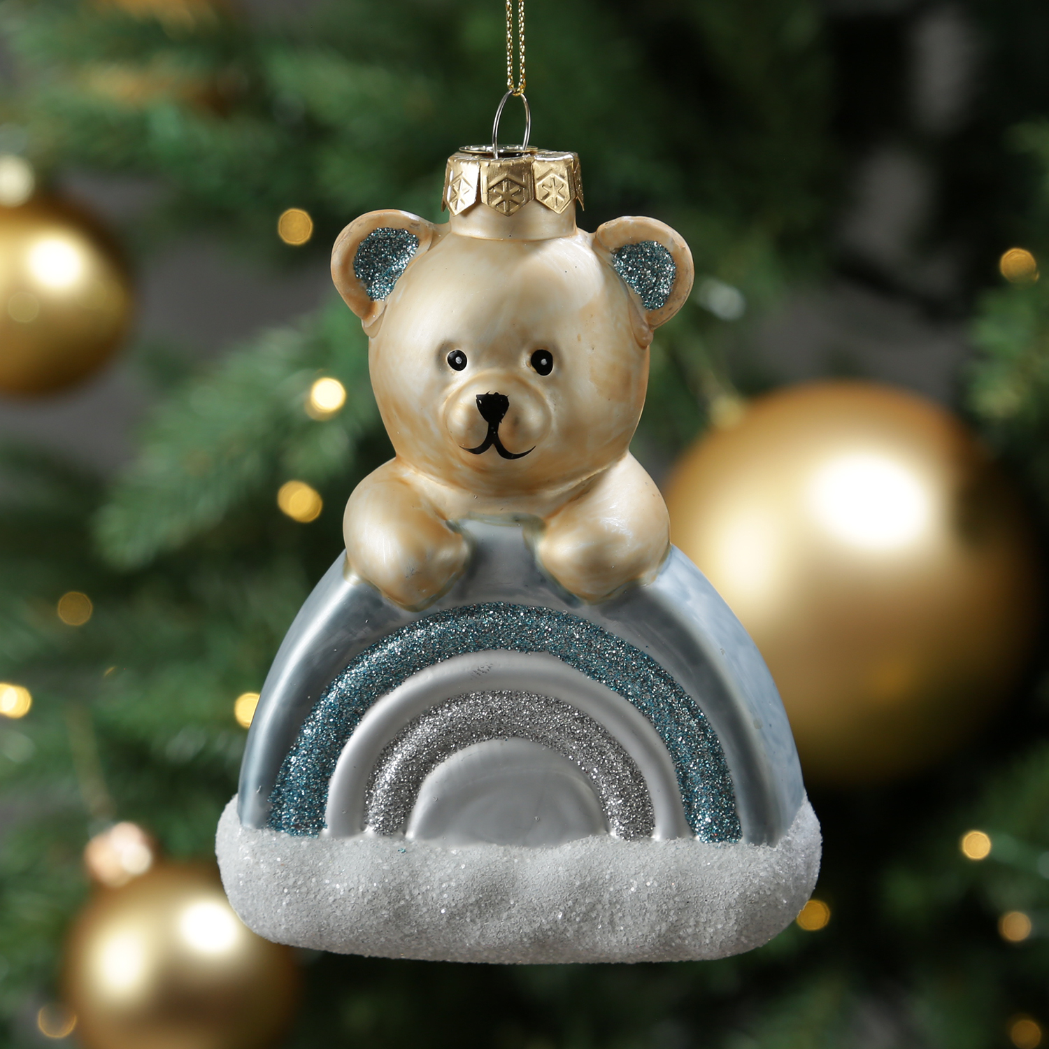 Weihnachtsbaumschmuck Fußball - Christbaumschmuck - Glas - D: 5,6cm