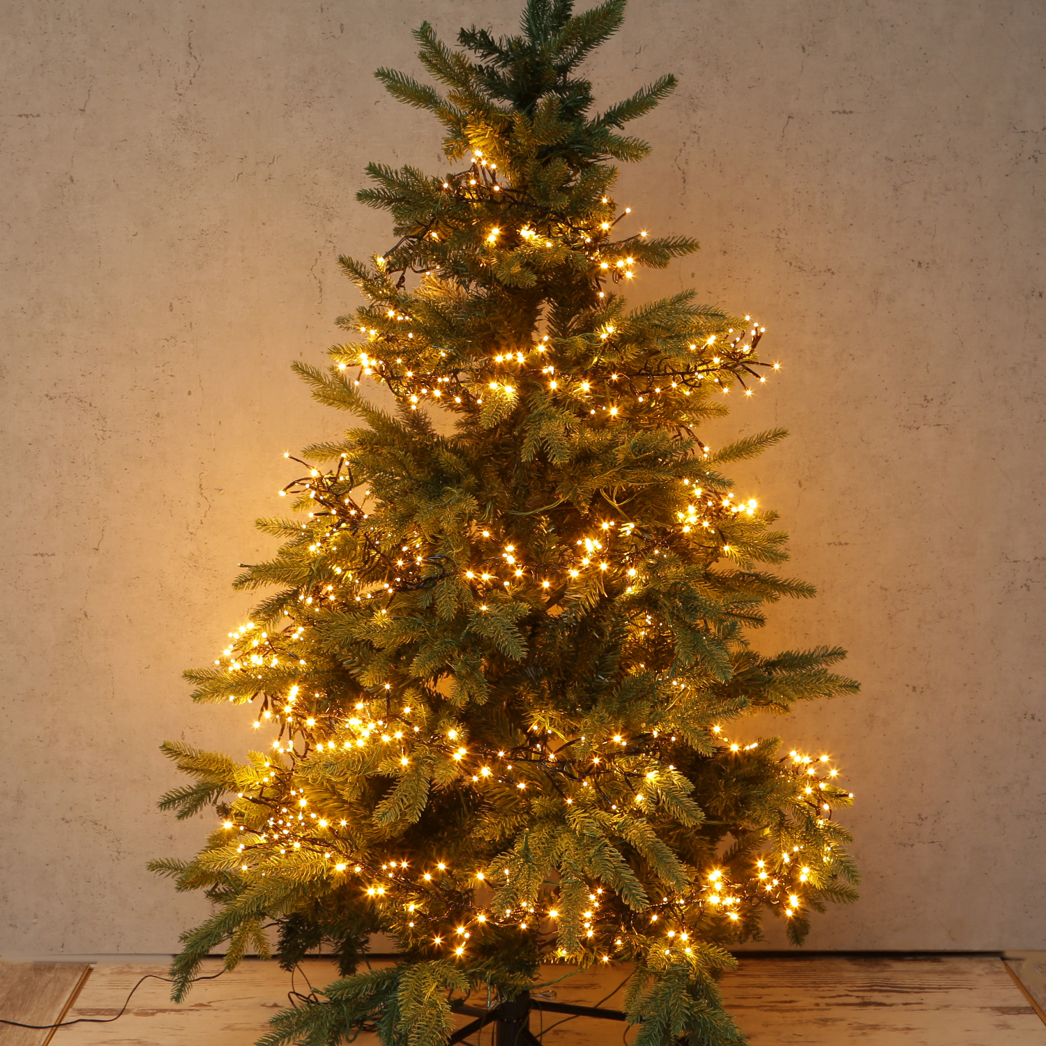 LED Büschellichterkette - Cluster - 3000 bernstein LED - L: 28m - 8 Funkt. - Timer - Innen/Außen