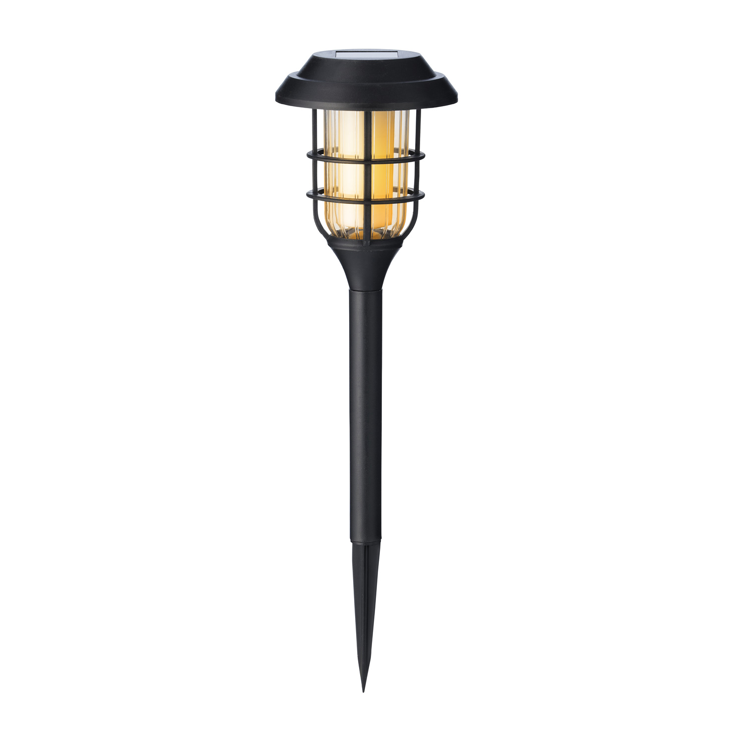 LED Solar Wegleuchte - Gartenfackel - Kunststoff - simulierter Flammeneffekt - H: 44cm - schwarz LED Solar Wegleuchte - Gartenfackel - Kunststoff - simulierter Flammeneffekt - H: 44cm - schwarz