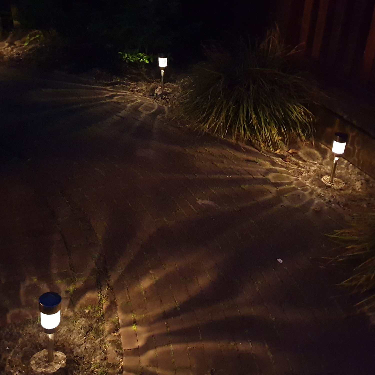 LED Solar Wegleuchten mit Erdspieß - Edelstahl - warmweiße LED - H: 15cm - silber -  10er Set