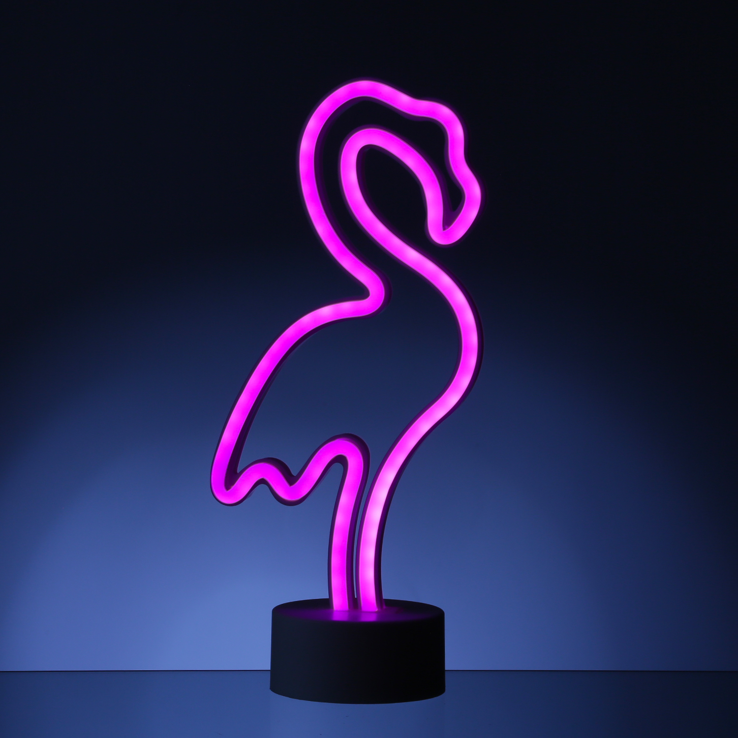 LED NEON Figur FLAMINGO - Dekoleuchte - H: 30cm - Batterie oder USB Betrieb - stehend - pink