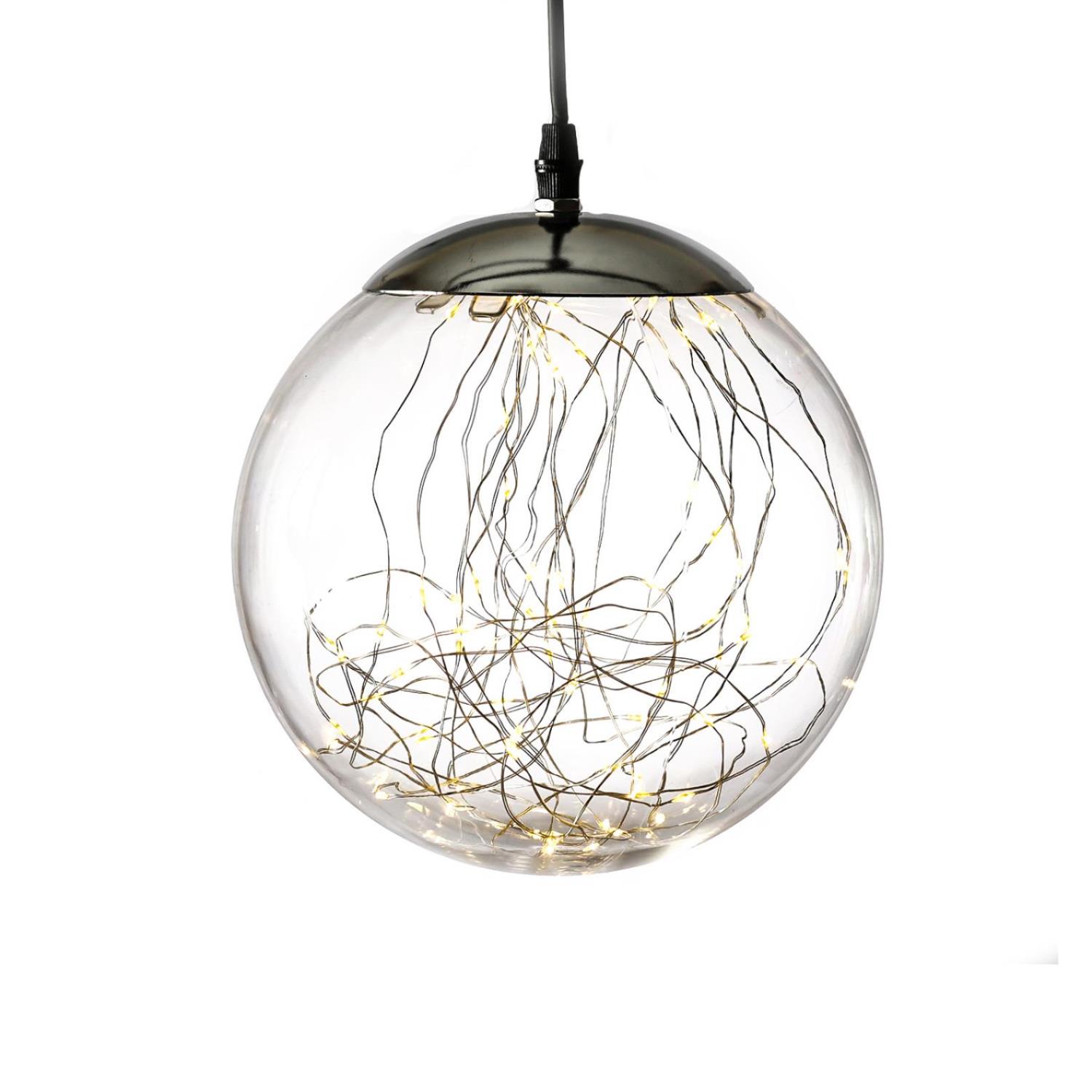 B-Ware LED Lichterkugel mit Drahtlichterkette - 80 warmweiße LED - Timer - D: 20cm - f. Innen/Außen